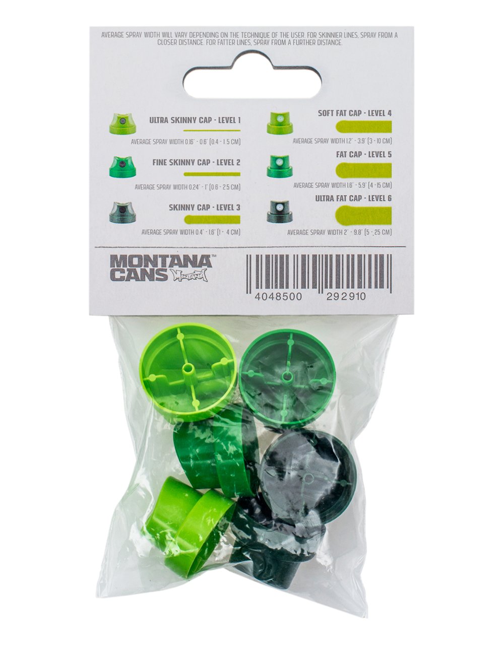 Spray Paint Caps - Level 1-6 Cap Set (6 Pack)