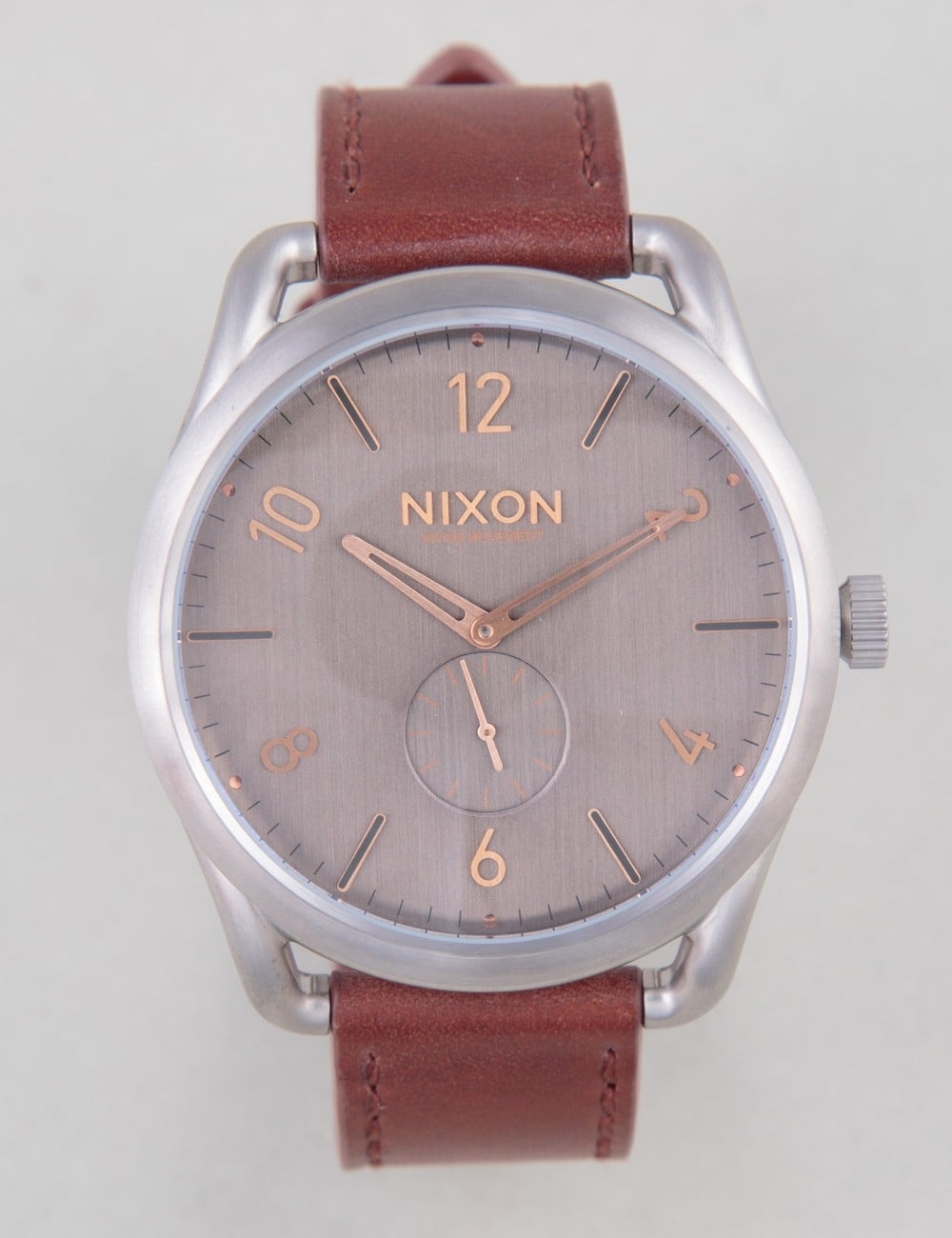 C45 Leather Watch - Gray/Rose Gold