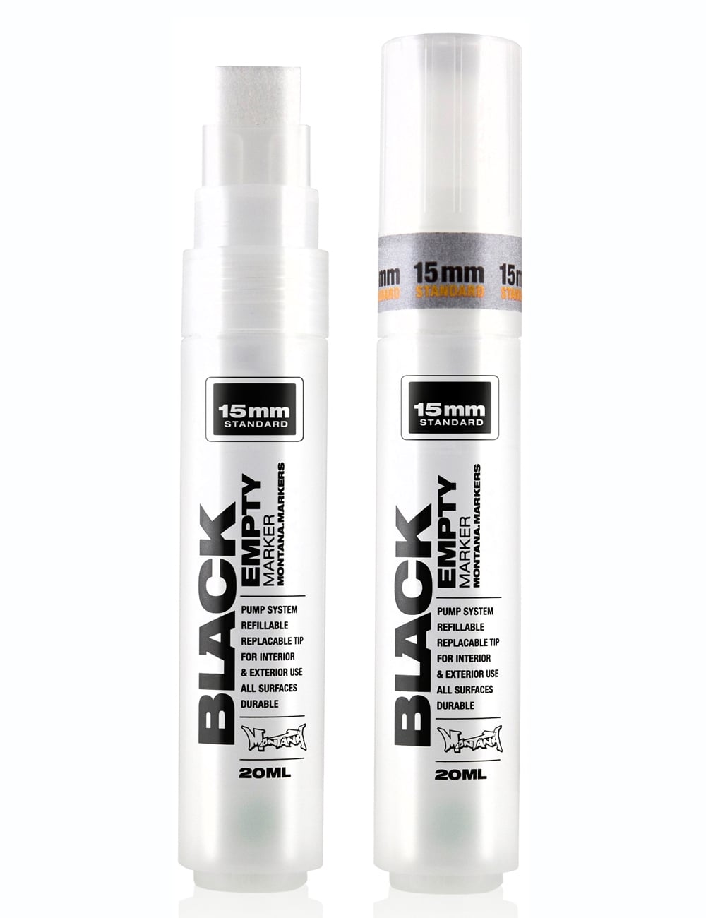 Montana Black Empty Marker Pen - 15mm Standard Tip