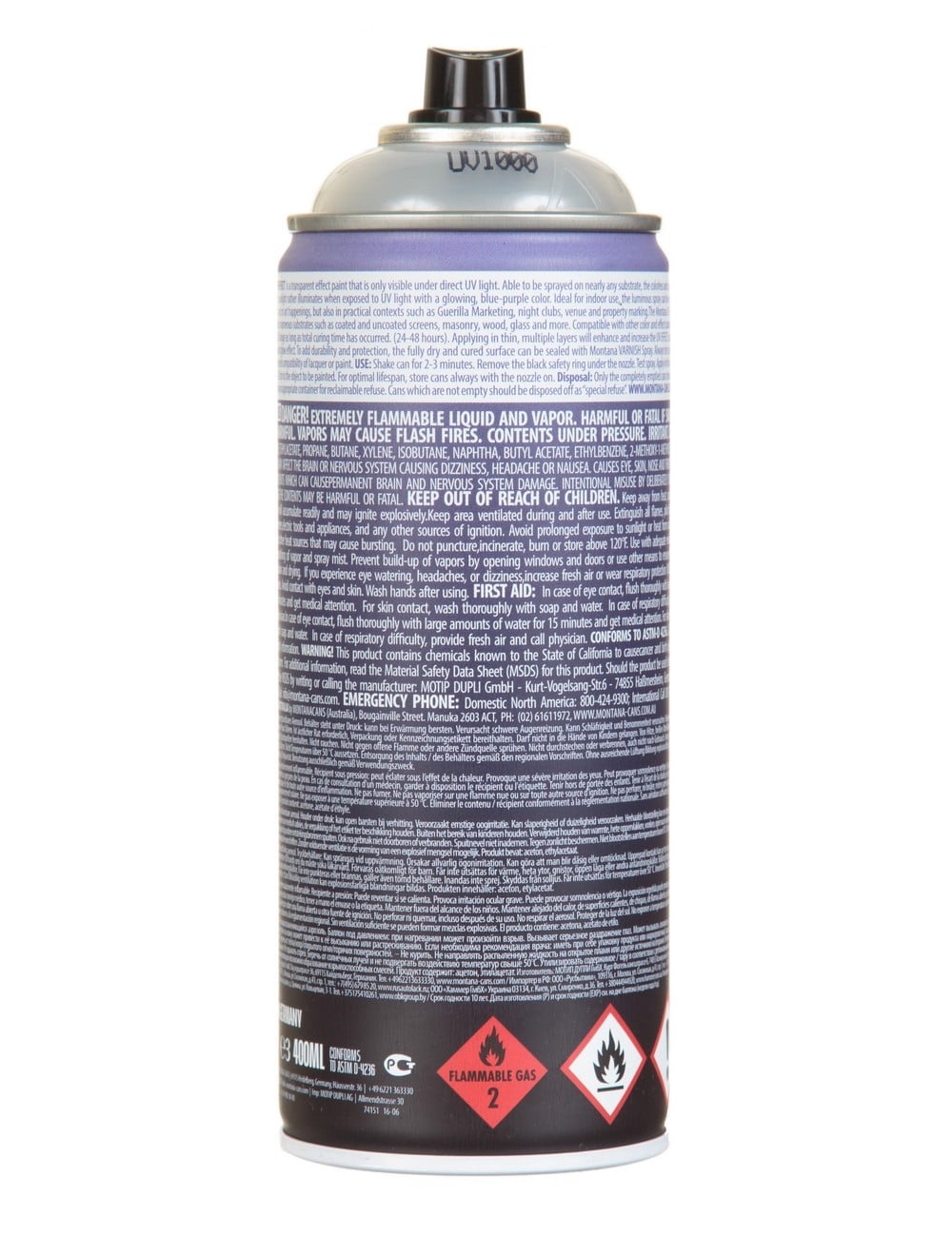 UV-Effect Transparent Spray Paint 400ml - UV-Effect UV1000