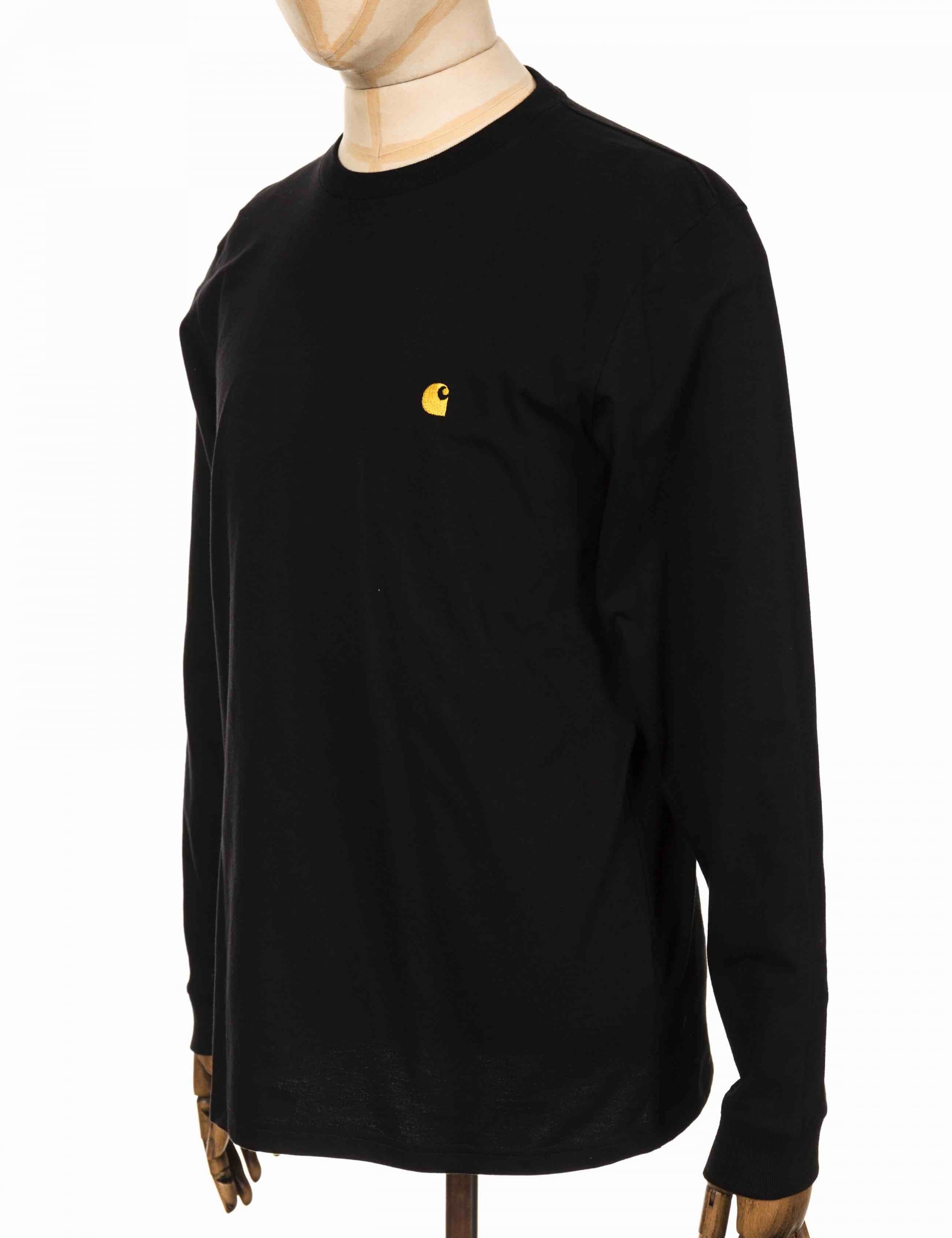 Carhartt WIP Chase Long Sleeve T-Shirt - Black/Gold
