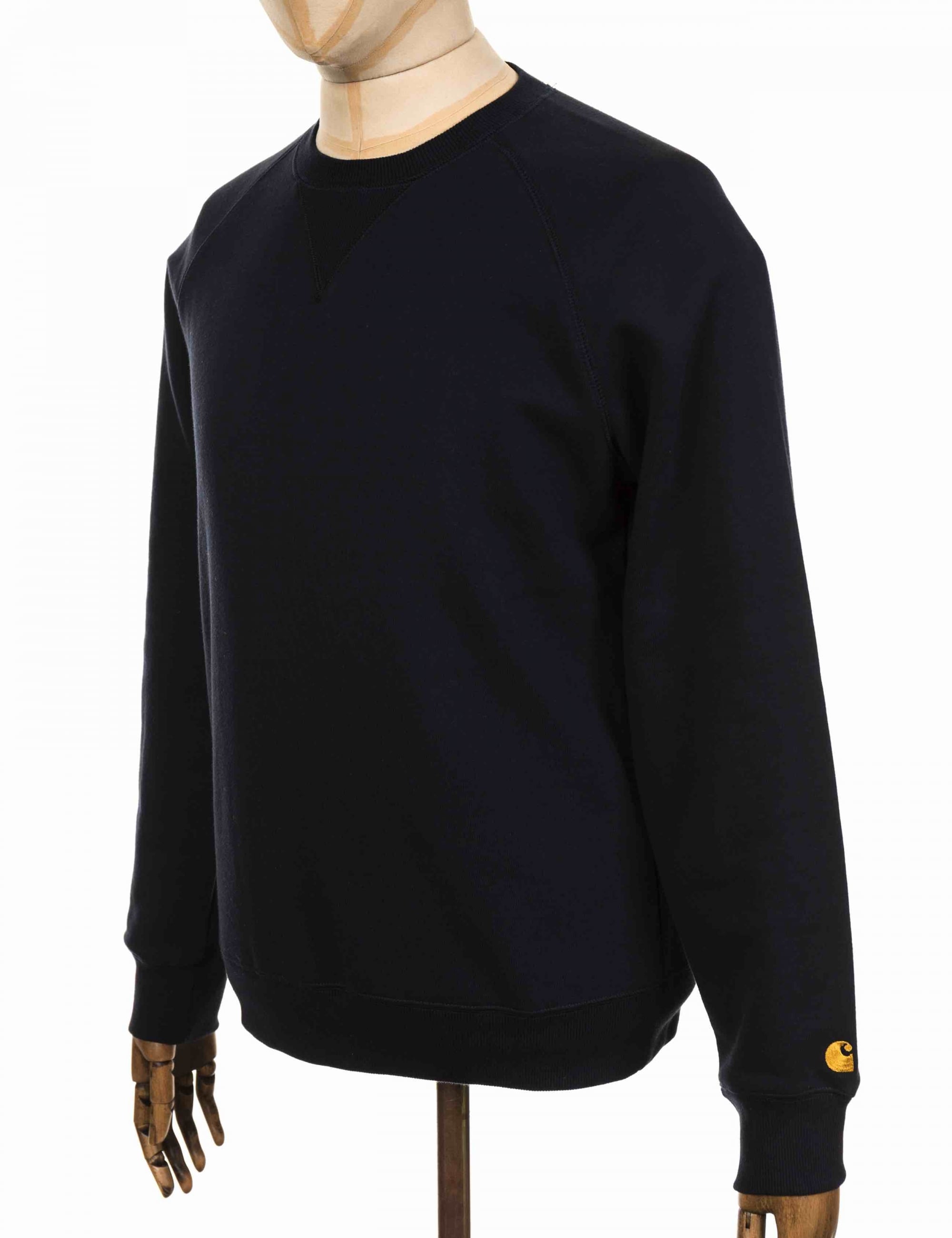 Carhartt WIP Chase Crew Sweat - Dark Navy/Gold
