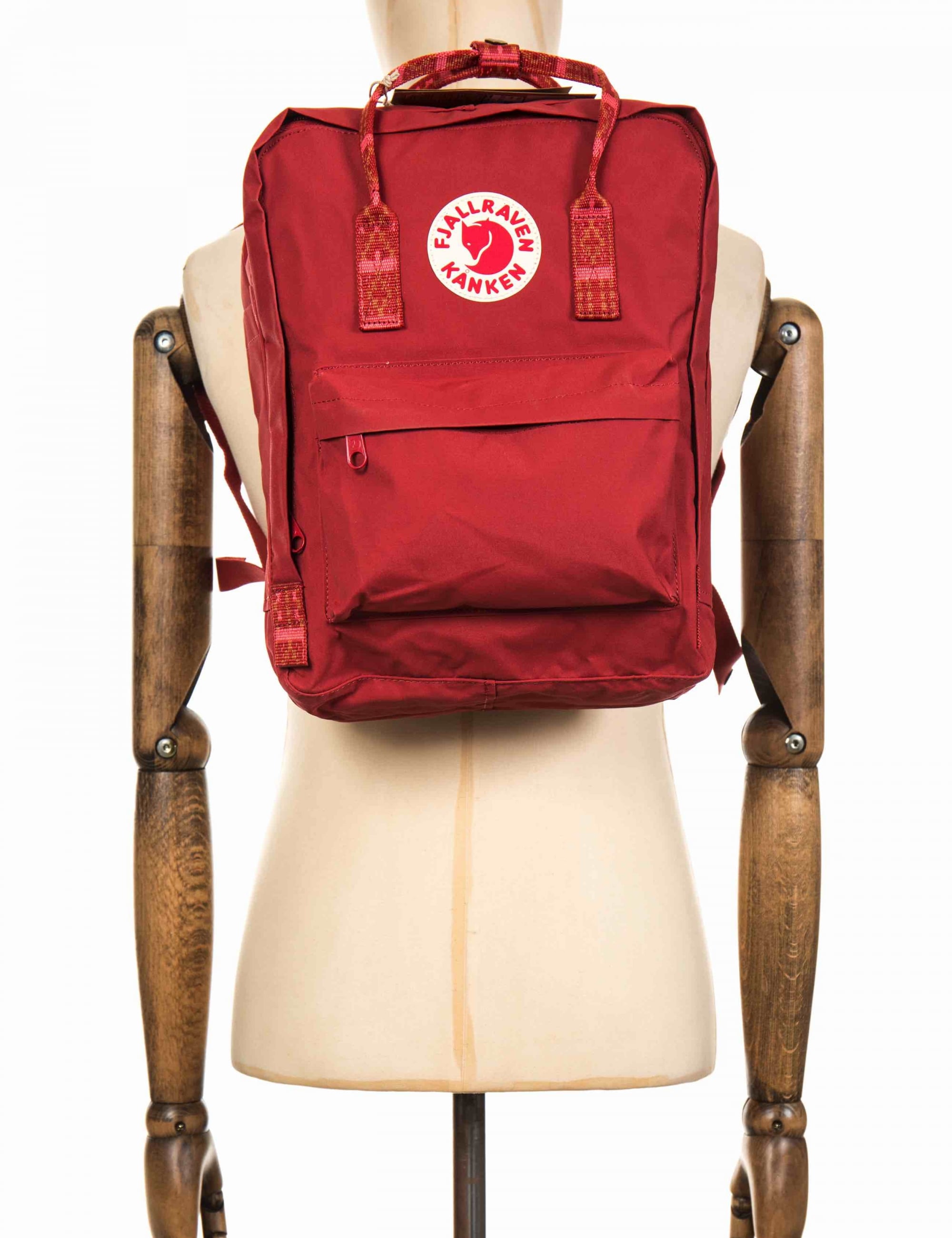 Kanken Classic Backpack - Deep Red/Folk Pattern