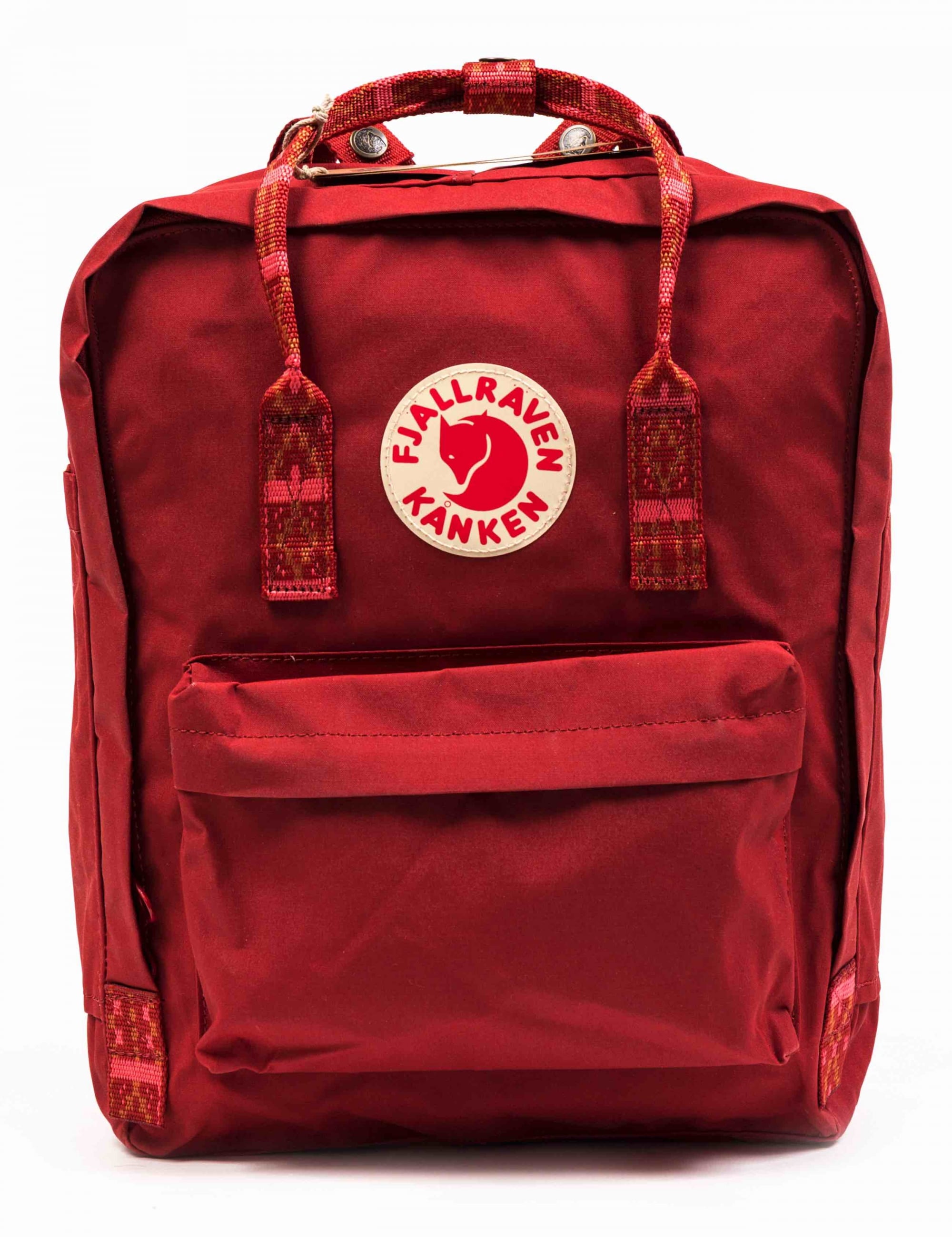 Kanken Classic Backpack - Deep Red/Folk Pattern