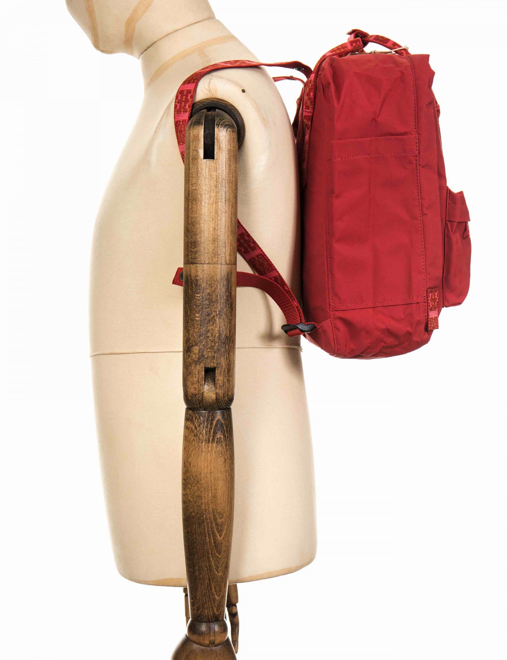 Kanken Classic Backpack - Deep Red/Folk Pattern