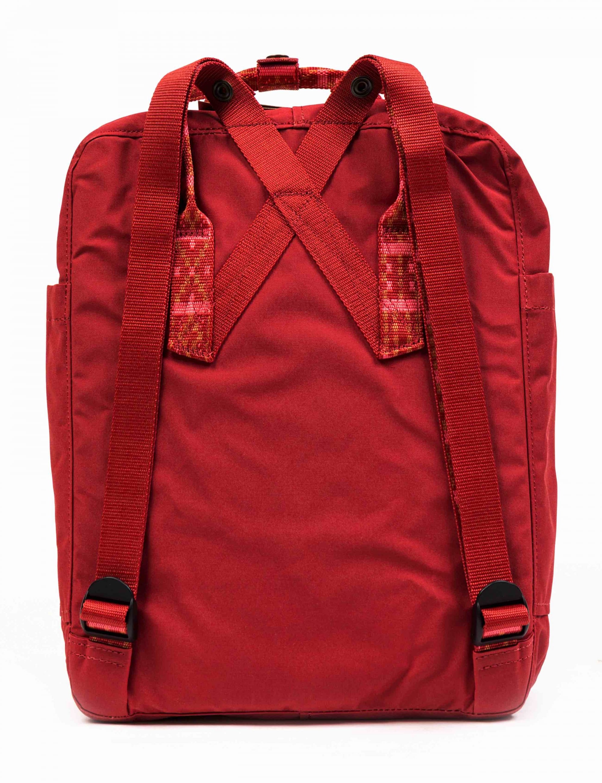 Kanken Classic Backpack - Deep Red/Folk Pattern