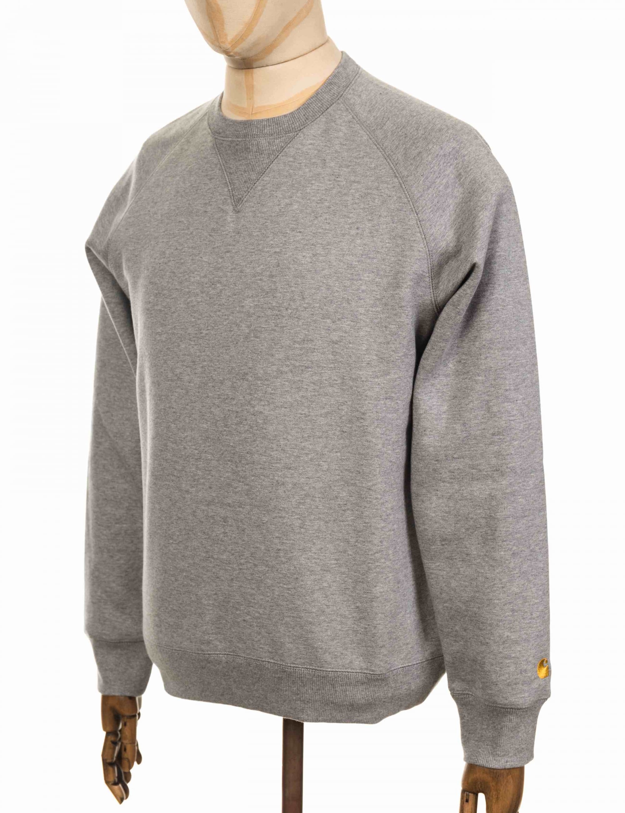 Carhartt WIP Chase Crew Sweat - Grey Heather/Gold