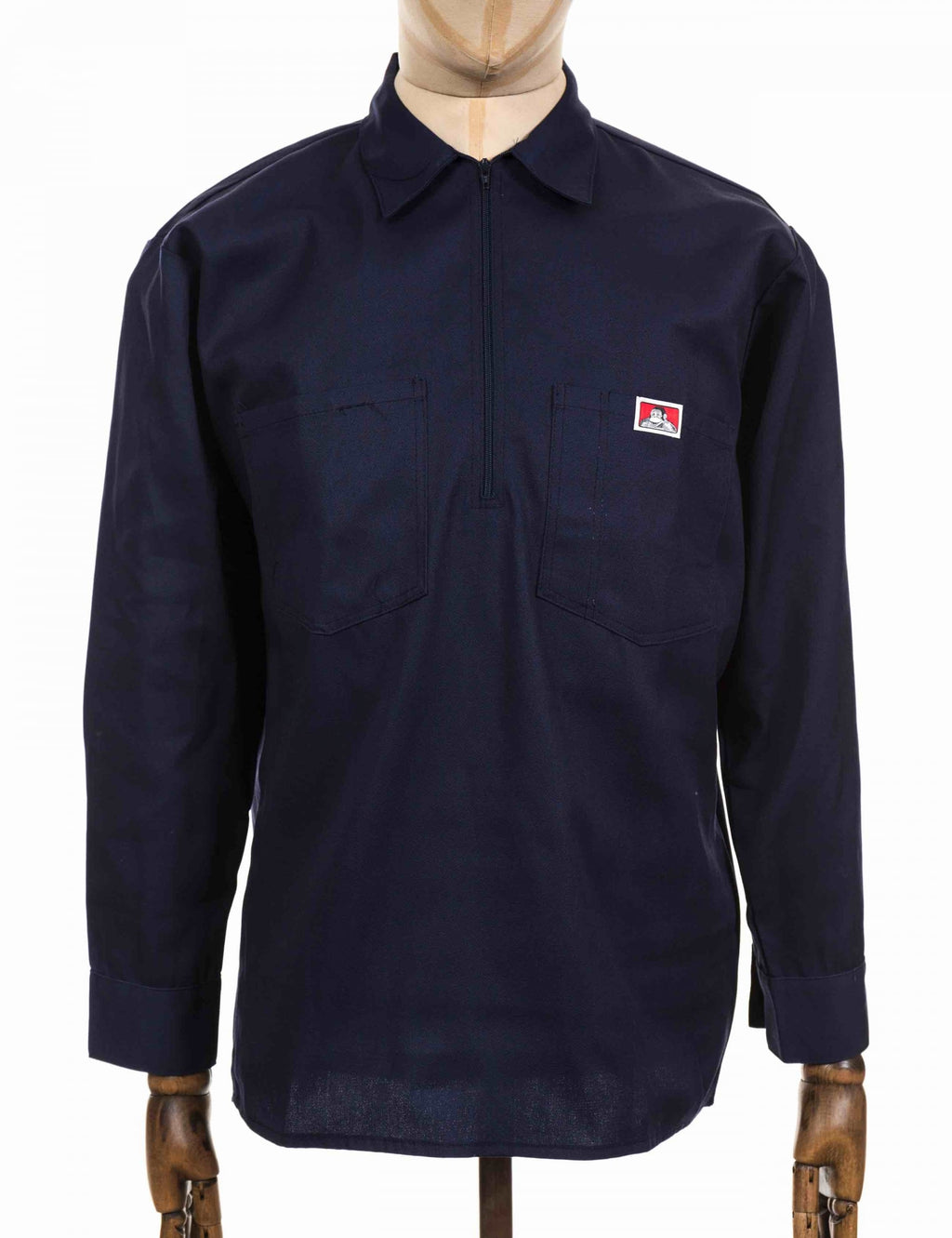 Half Zip Long Sleeve Work Shirt - Navy