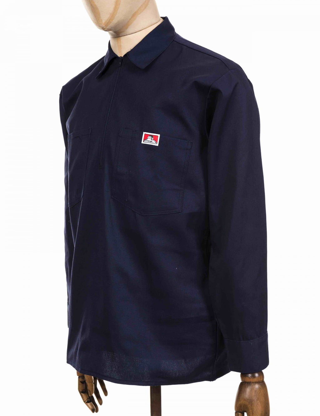 Half Zip Long Sleeve Work Shirt - Navy