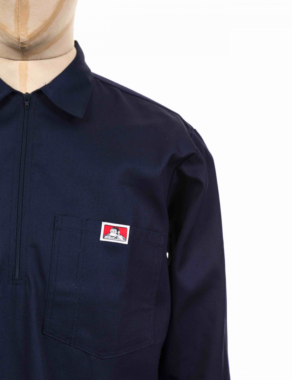 Half Zip Long Sleeve Work Shirt - Navy