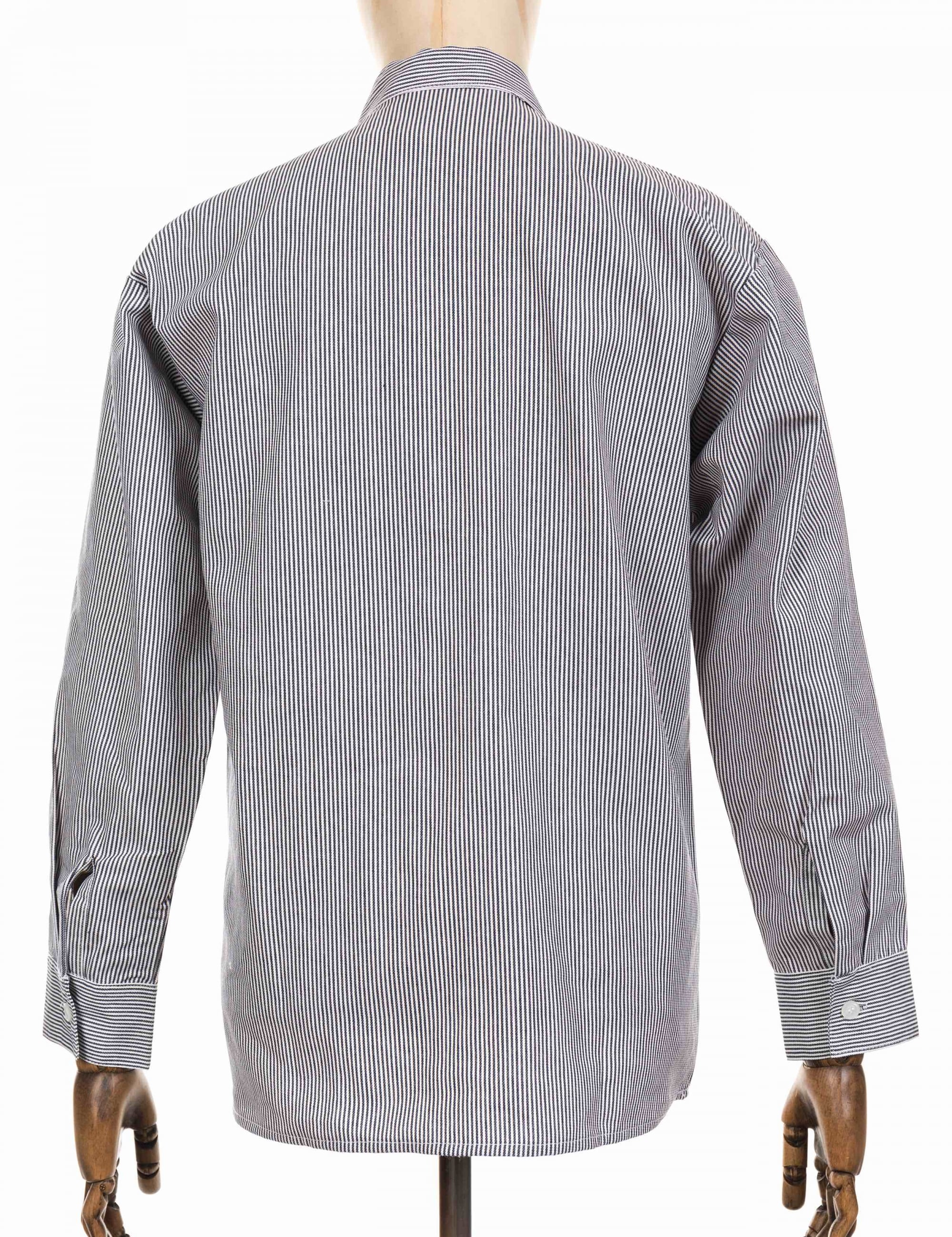 Half Zip Long Sleeve Work Shirt - Hickory Stripe
