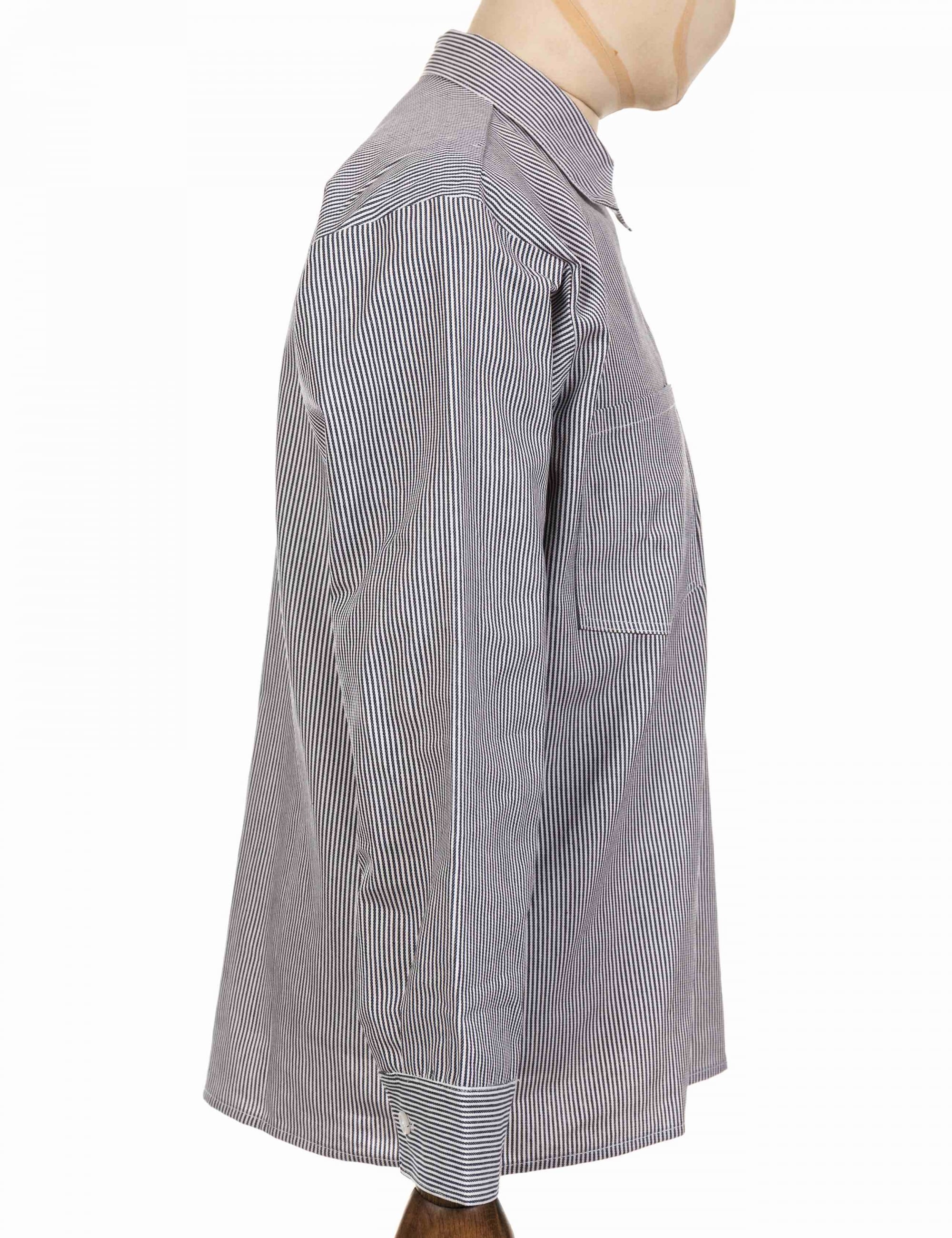 Half Zip Long Sleeve Work Shirt - Hickory Stripe