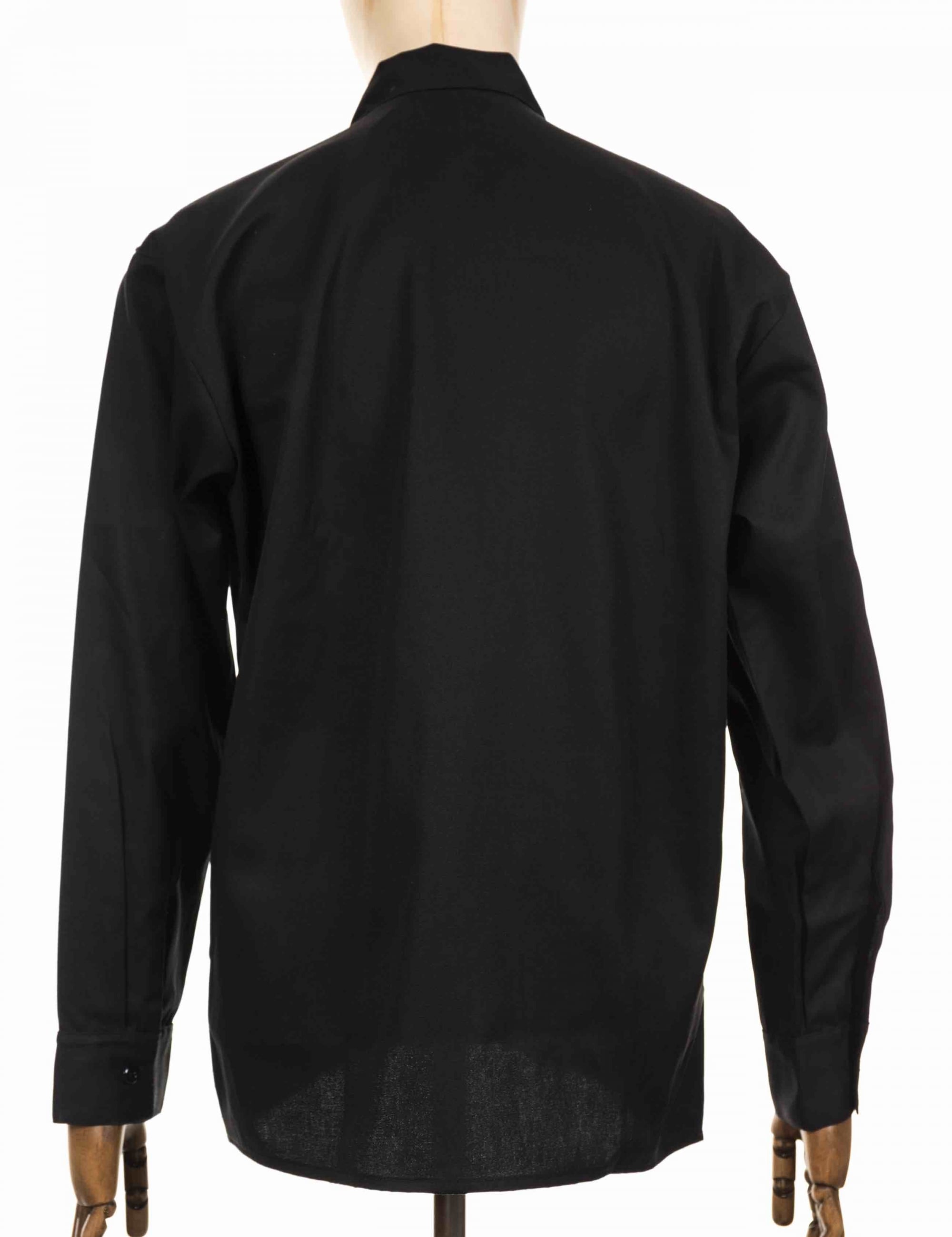 Half Zip Long Sleeve Work Shirt - Black