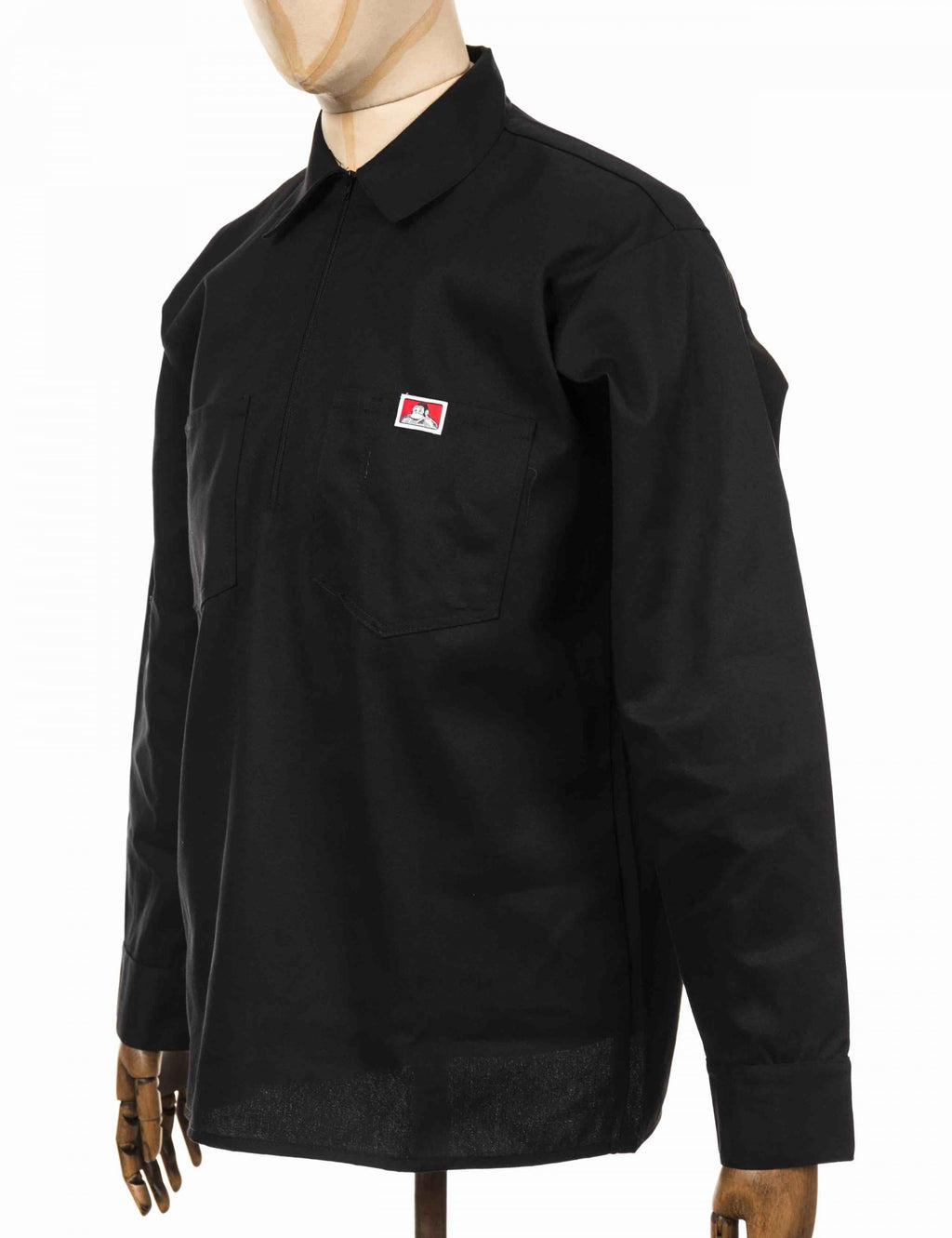 Half Zip Long Sleeve Work Shirt - Black
