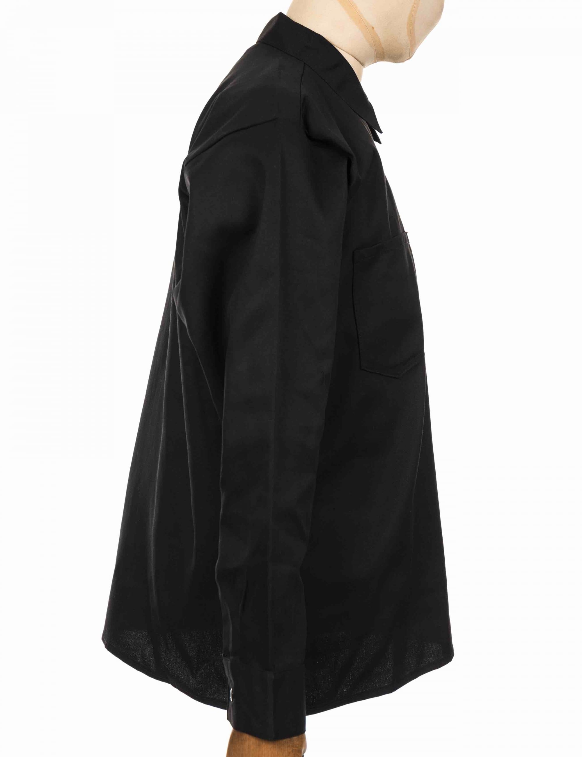 Half Zip Long Sleeve Work Shirt - Black