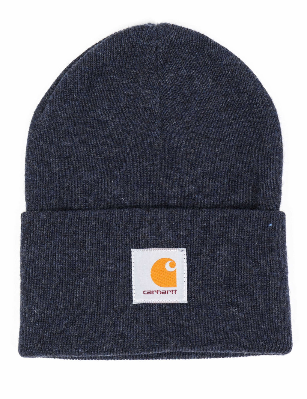 Watch beanie hat in dark navy heather with front logo patch