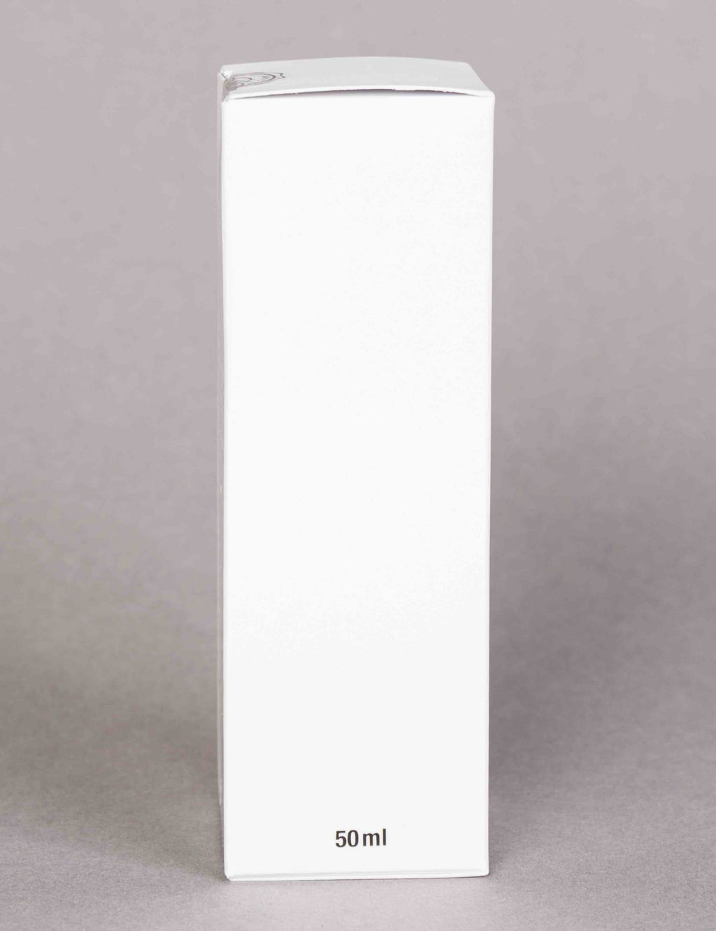 Traditional cologne spray carton, white box with 50 ml marking on bottom