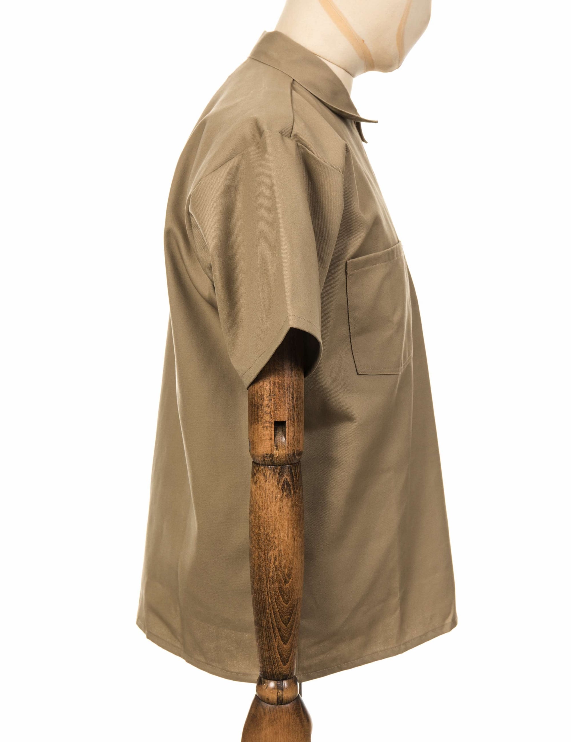 Half Zip Short Sleeve Work Shirt - Khaki