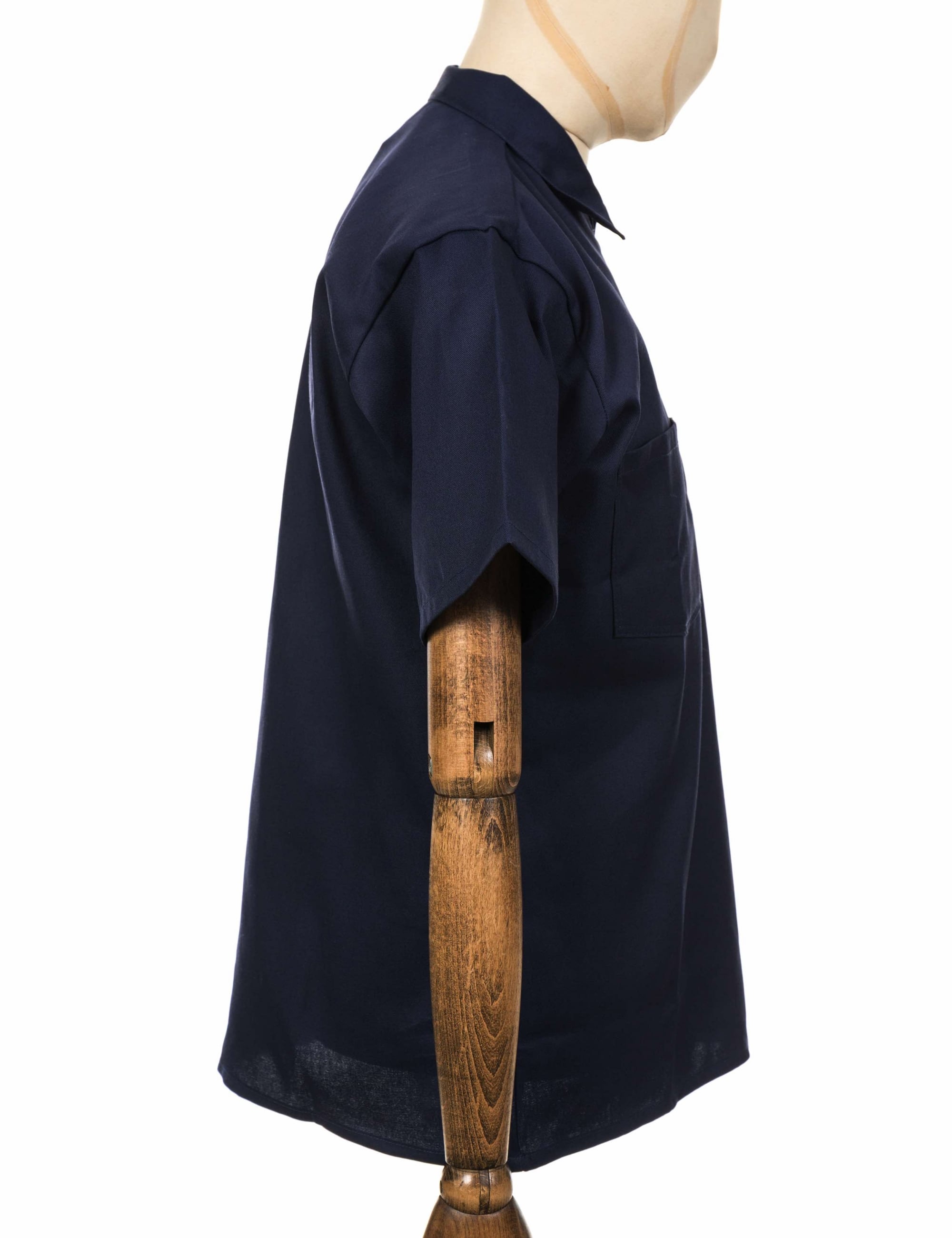 Half Zip Short Sleeve Work Shirt - Navy