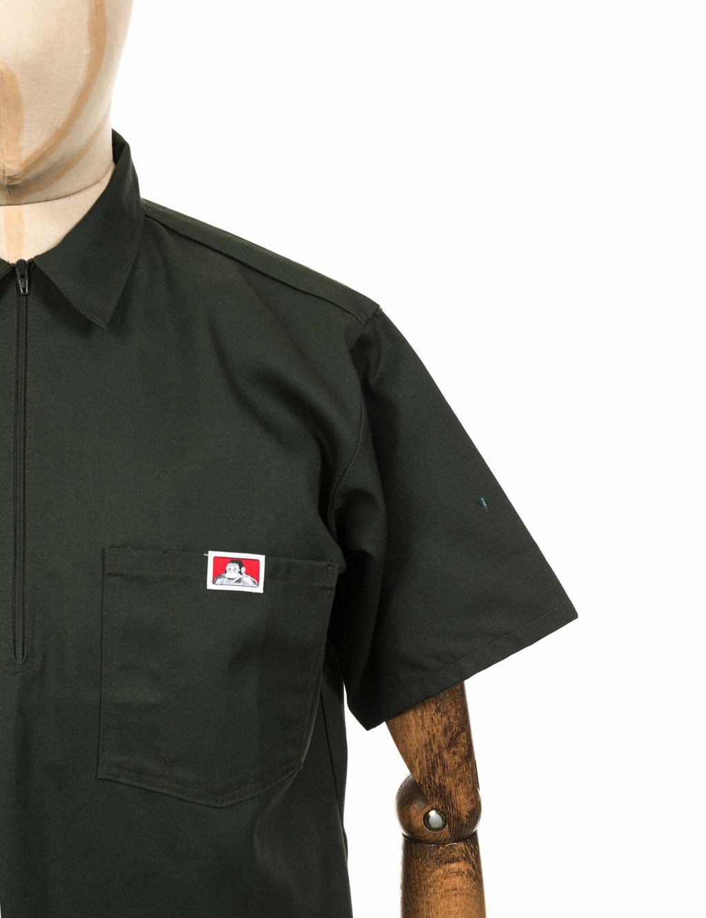 Half Zip Short Sleeve Work Shirt - Olive