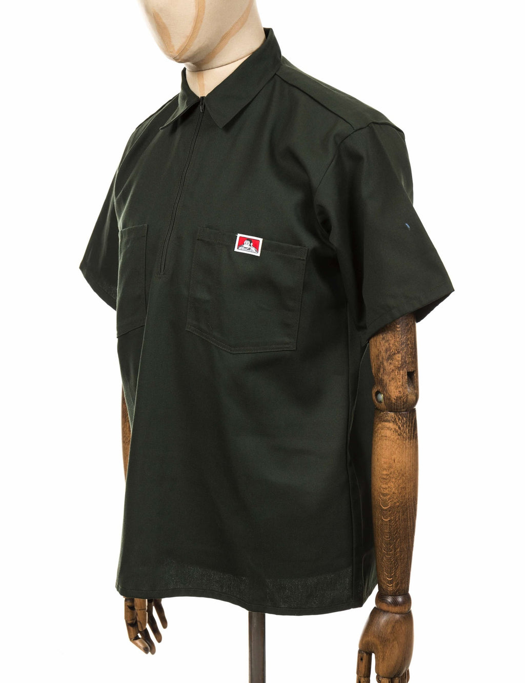 Half Zip Short Sleeve Work Shirt - Olive
