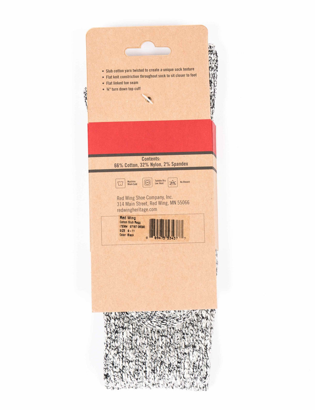97167 Women's Cotton Ragg Socks - Black/White