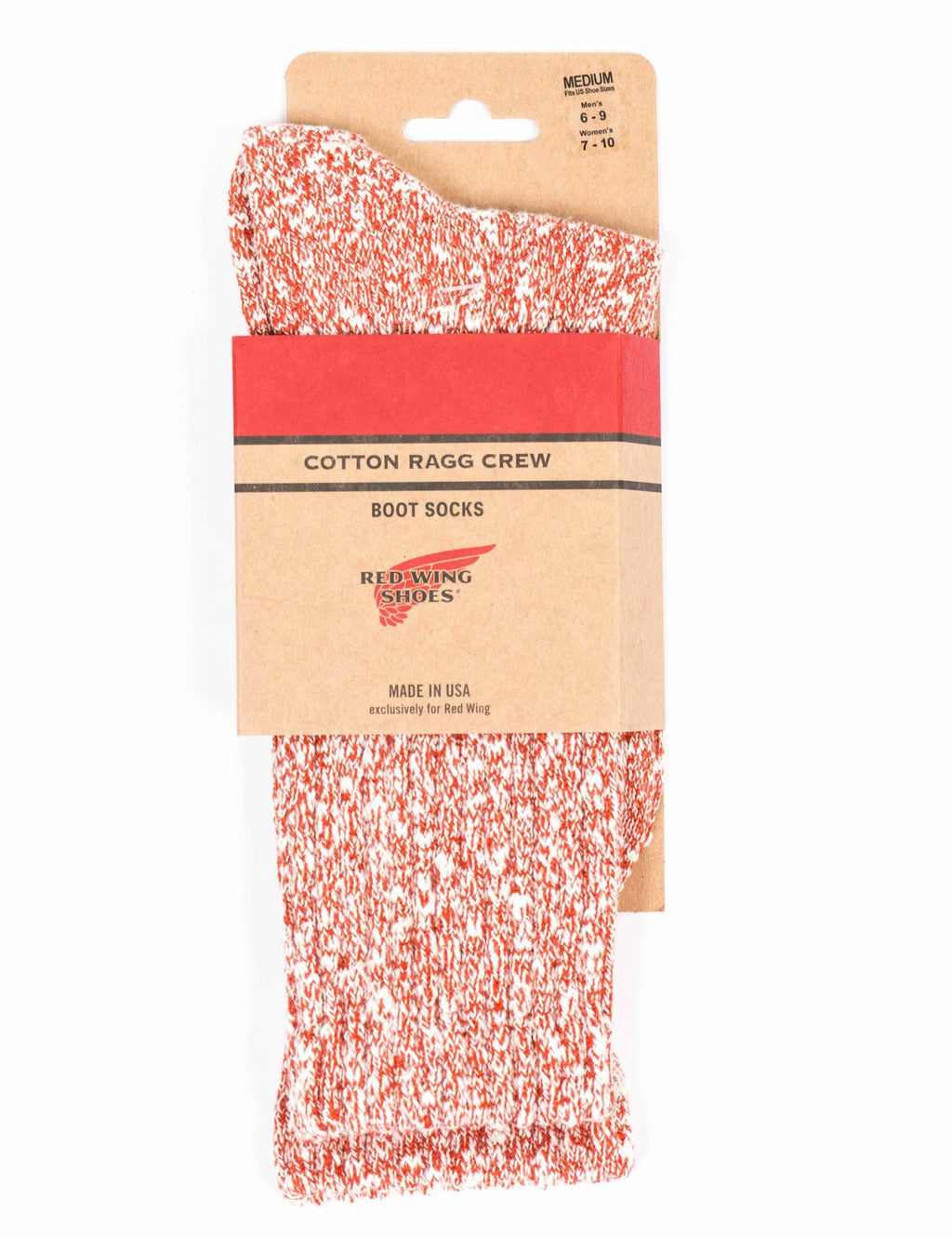 97169 Women's Cotton Ragg Socks - Rust/White
