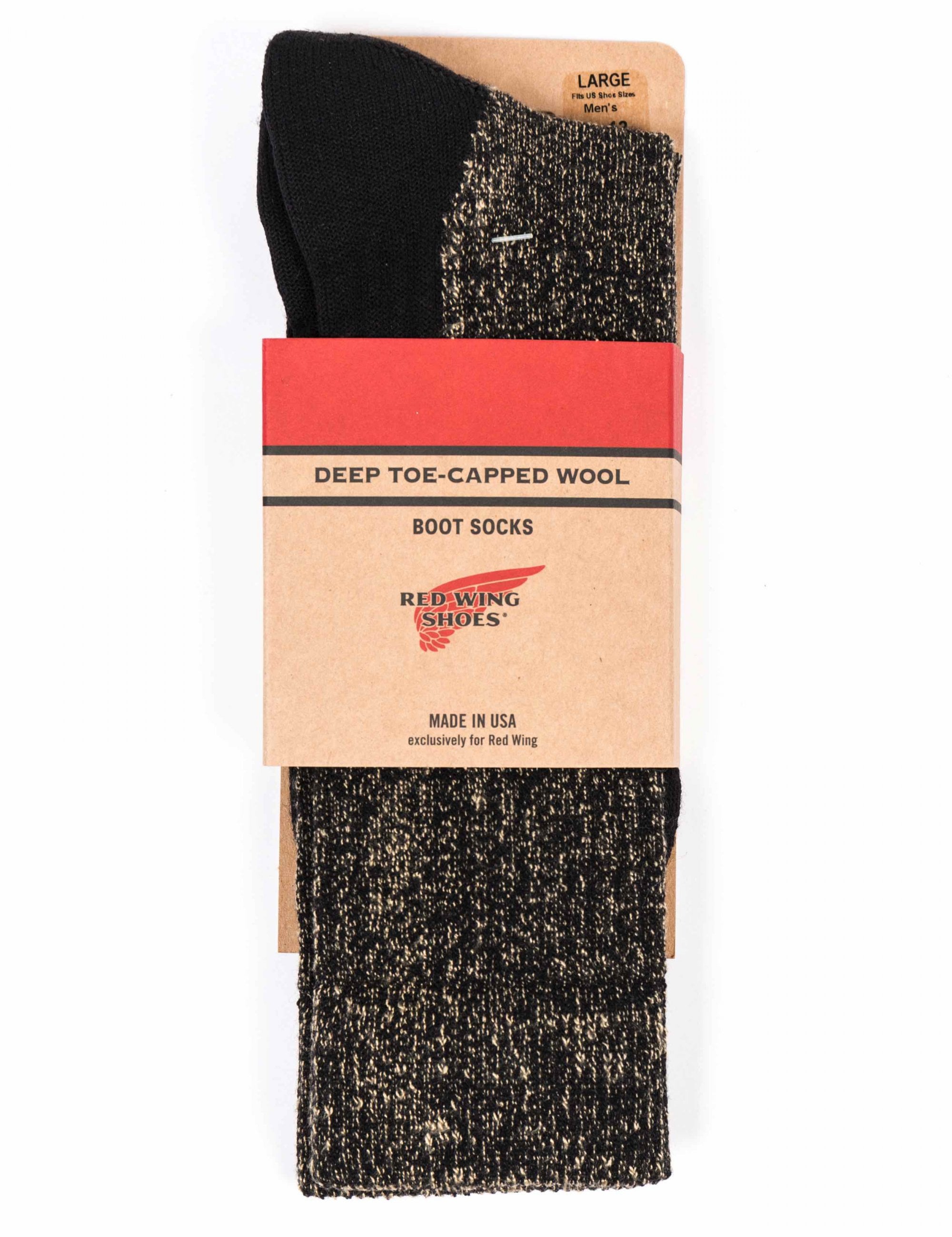 97642 Deep Toe Capped Wool Sock - Black