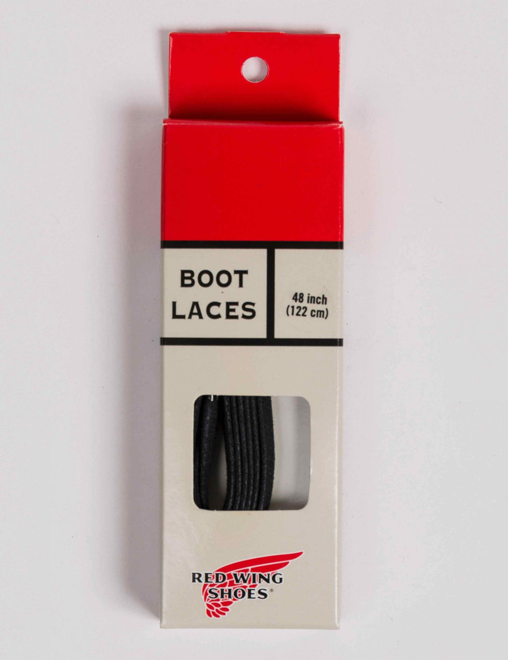 Black flat waxed boot laces, 48 in, in box