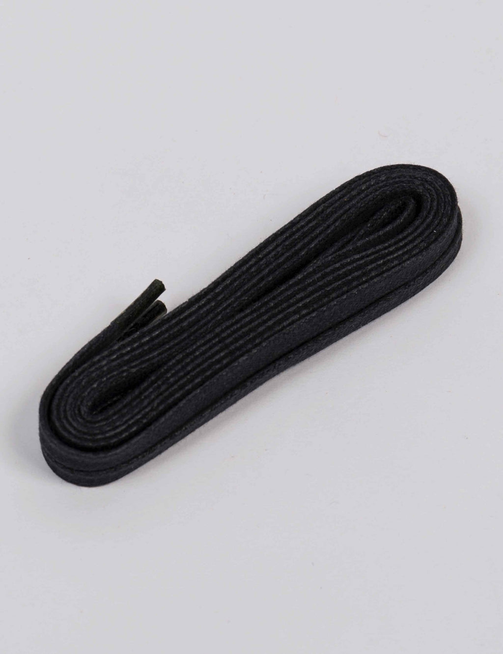 Black flat waxed laces, coiled length