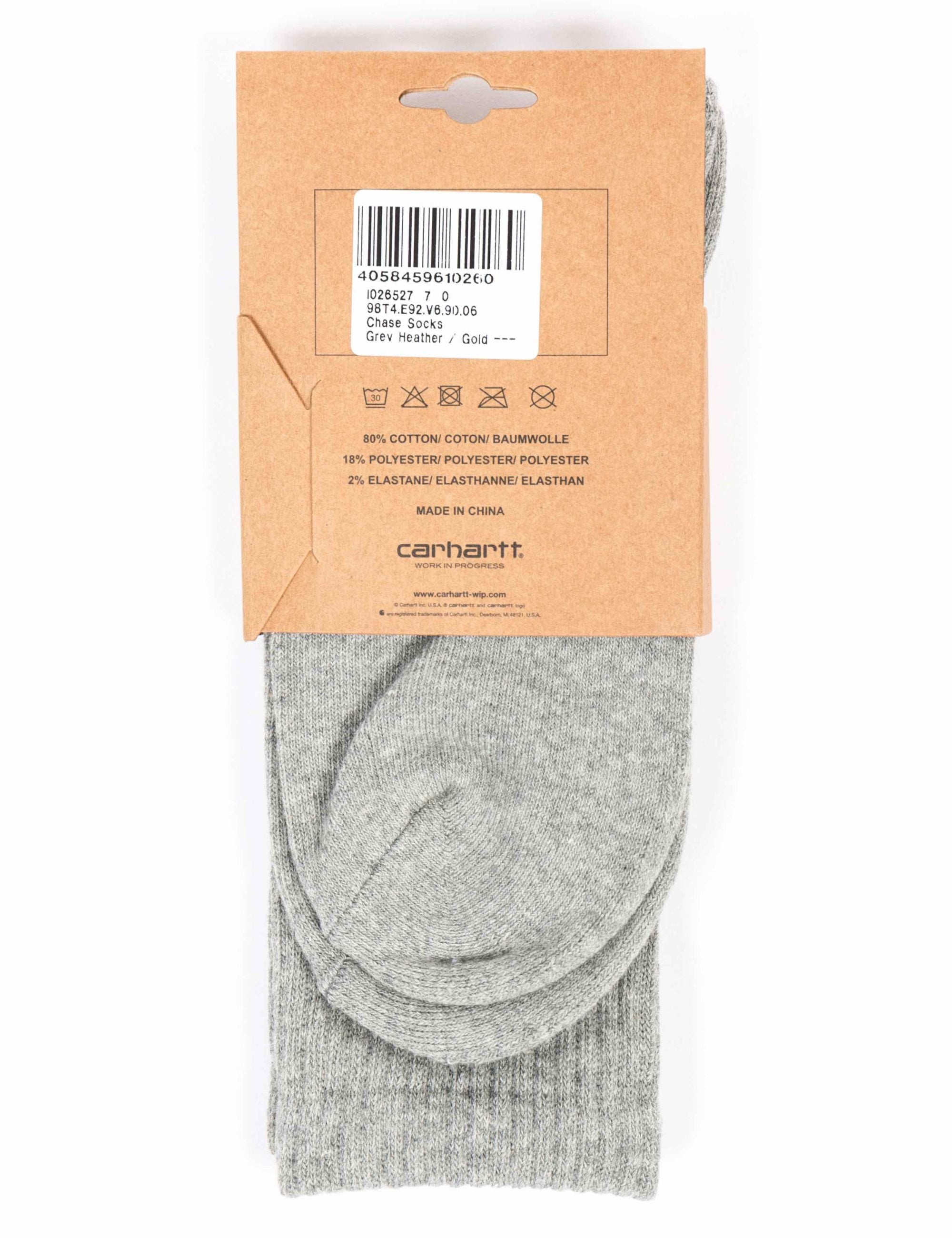 Chase Socks - Grey Heather/Gold