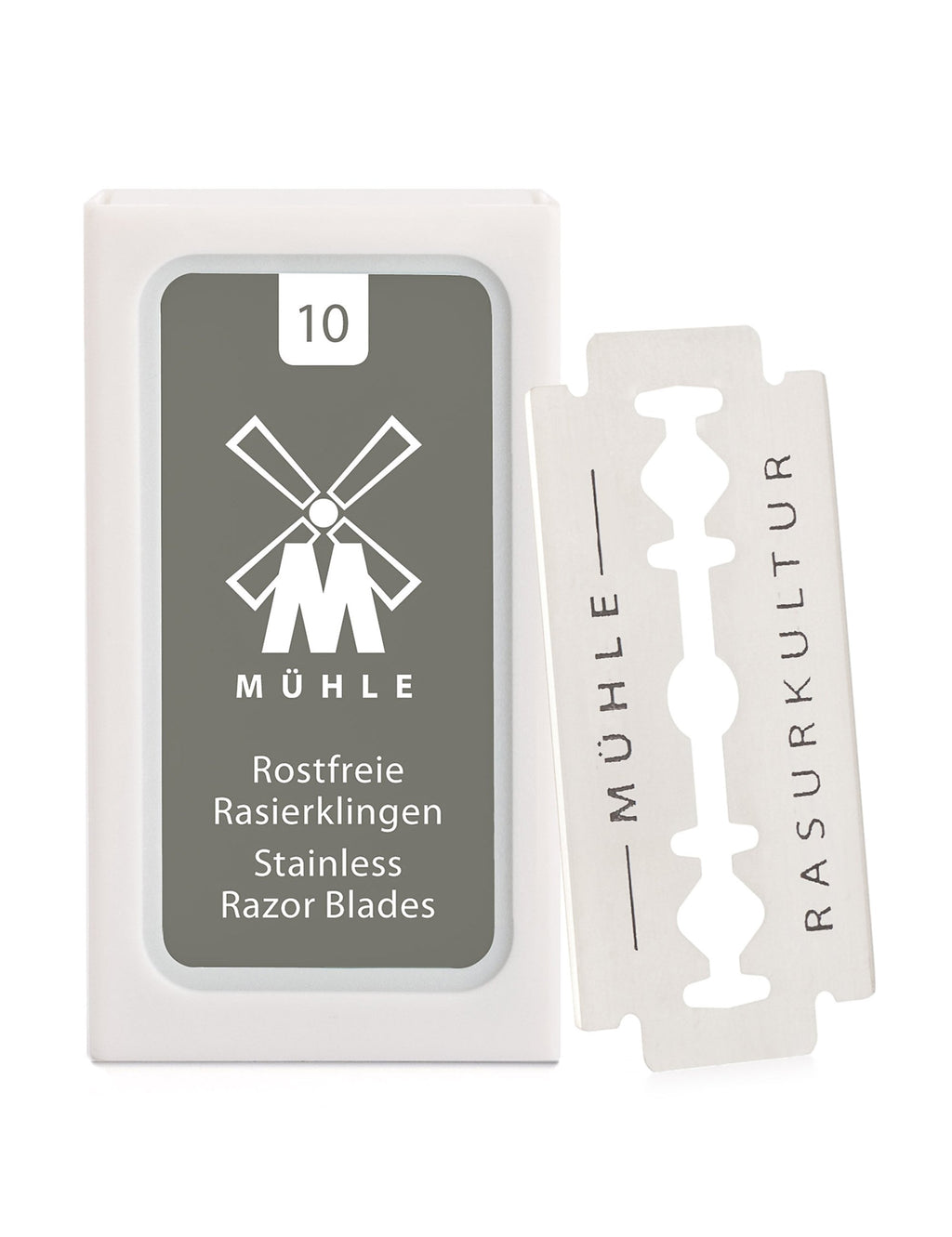 Stainless safety razor blades, 10-pack with cartridge-style blade strips