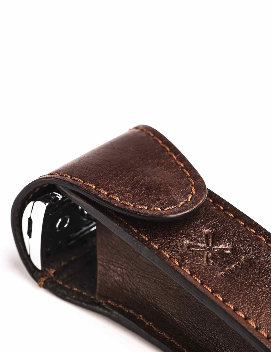 RT7 Leather Safety Razor Travel Pouch - Brown