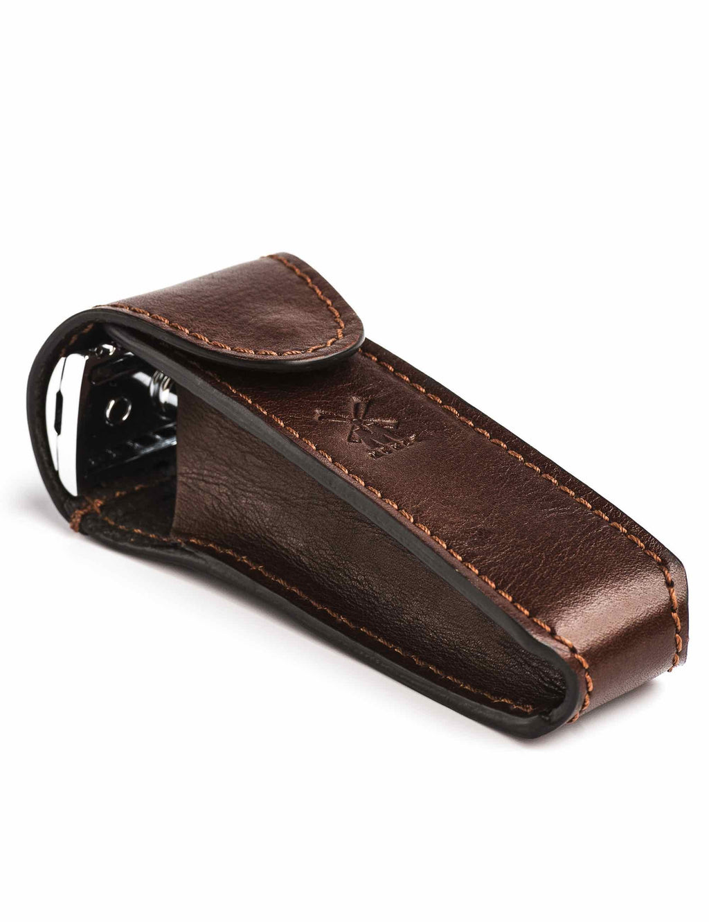 RT7 Leather Safety Razor Travel Pouch - Brown