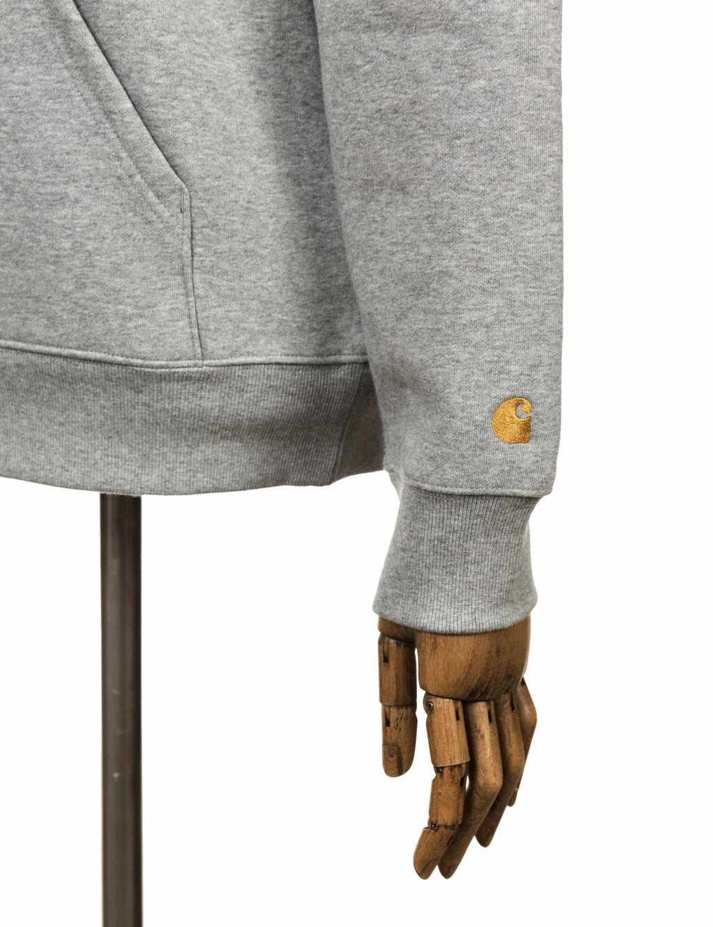 Chase Zip Neck Sweat - Grey Heather/Gold