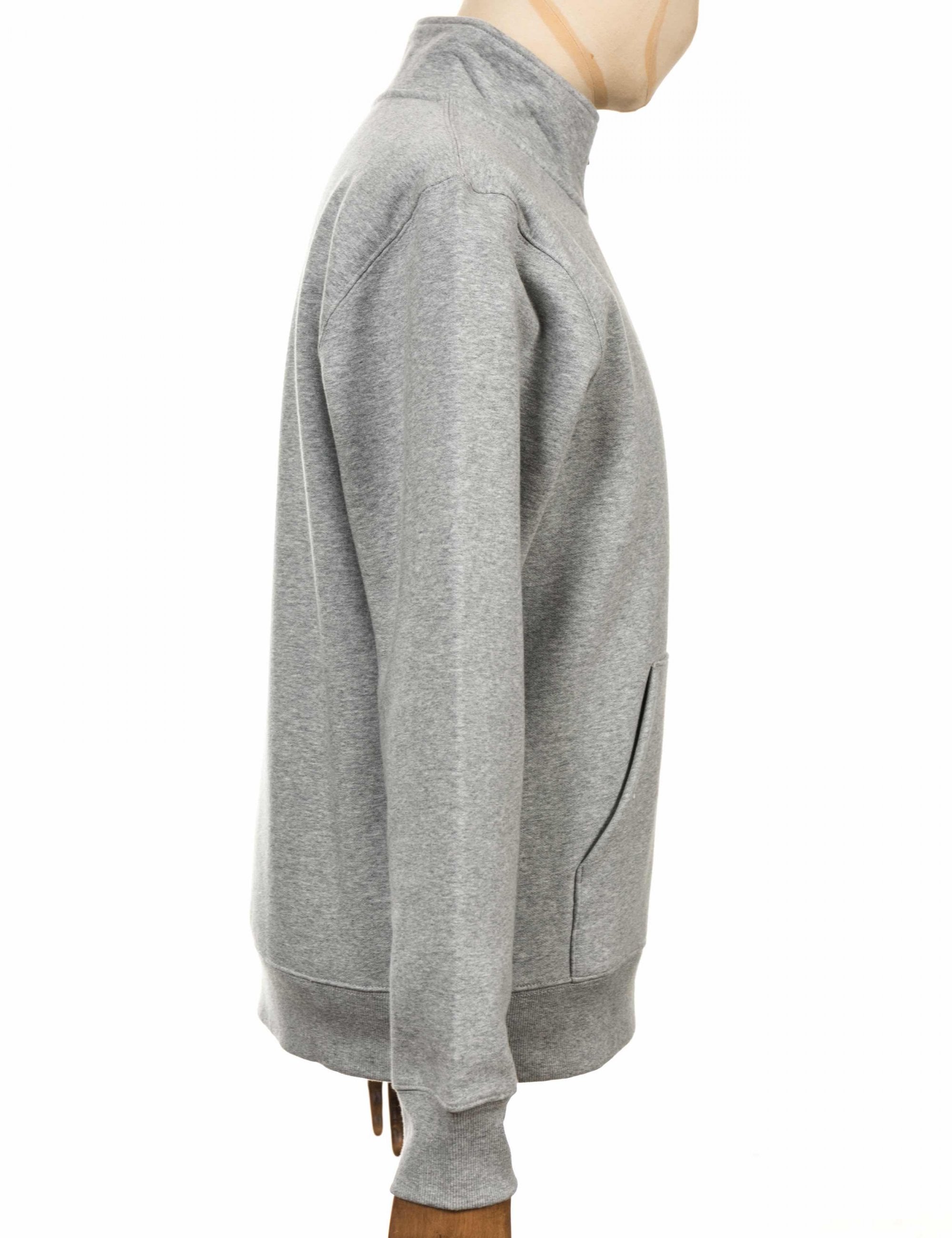 Carhartt WIP Chase Zip Neck Sweat - Grey Heather/Gold