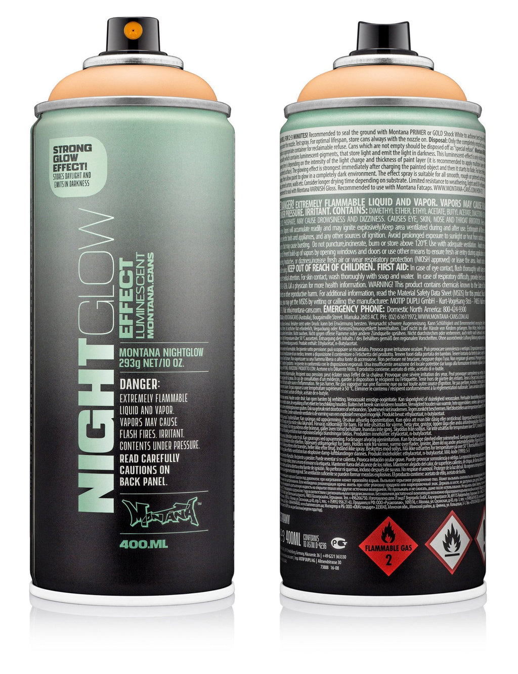 Glow in the Dark Spray Paint 400ml - Orange NG2000