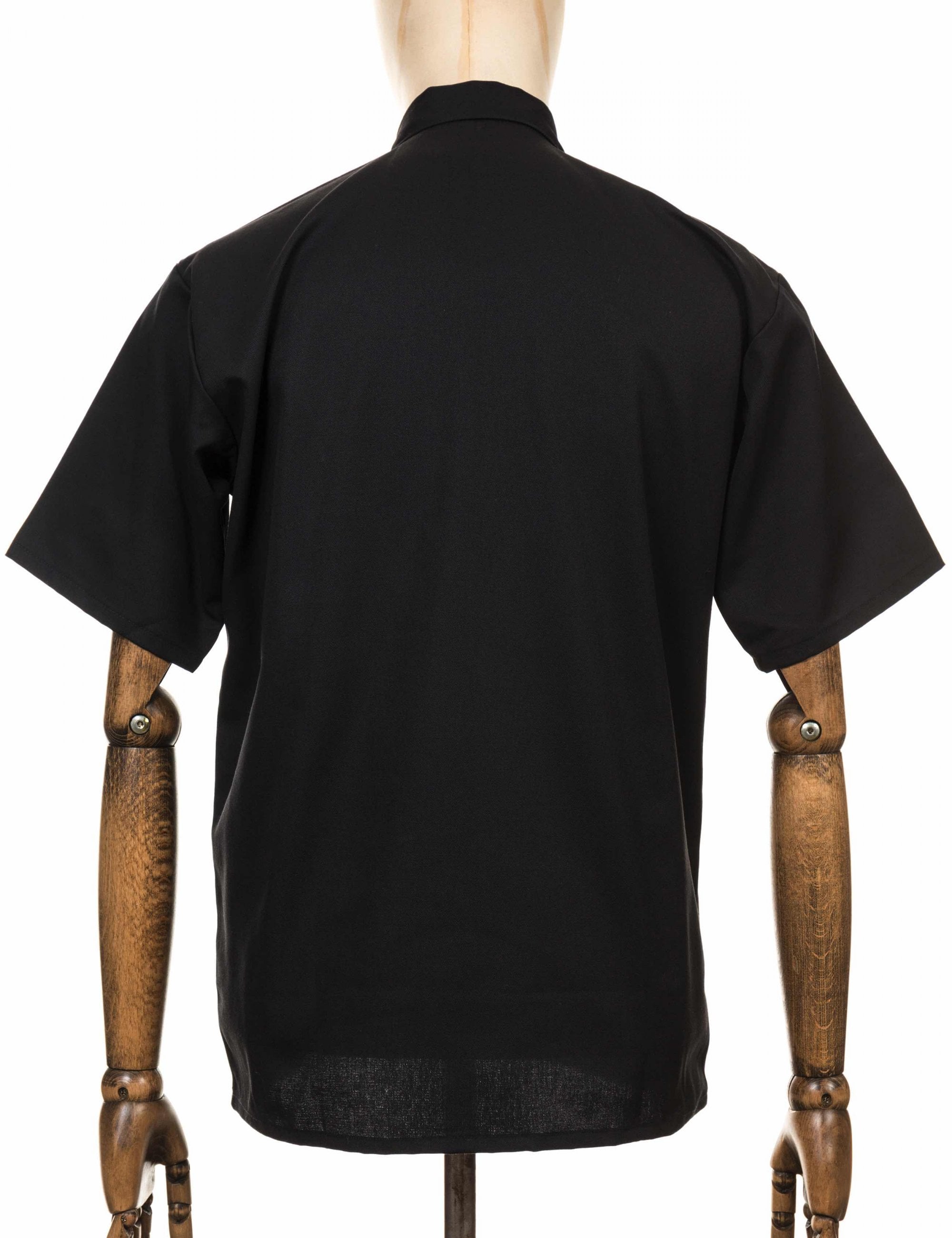 Half Zip Short Sleeve Work Shirt - Black