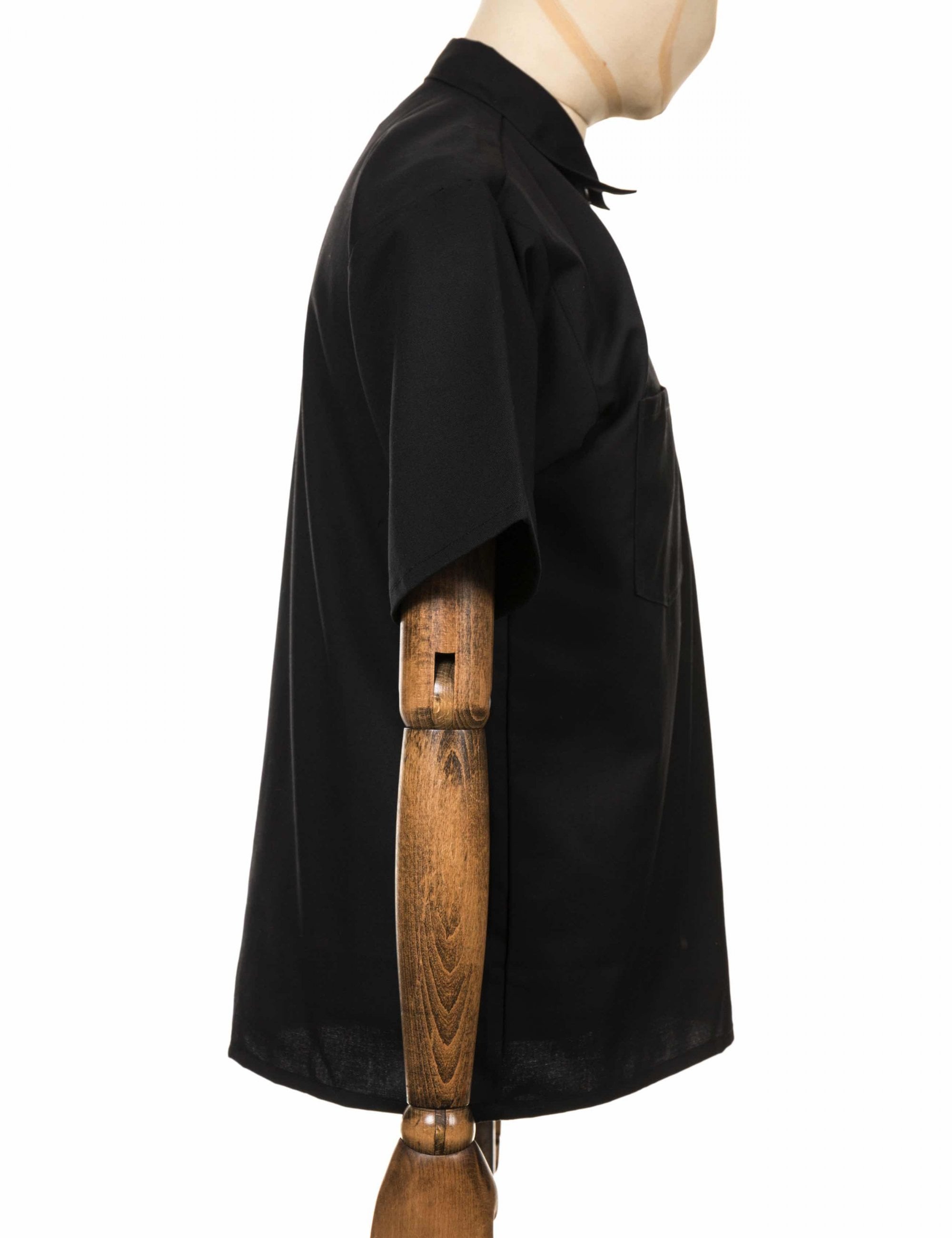 Half Zip Short Sleeve Work Shirt - Black