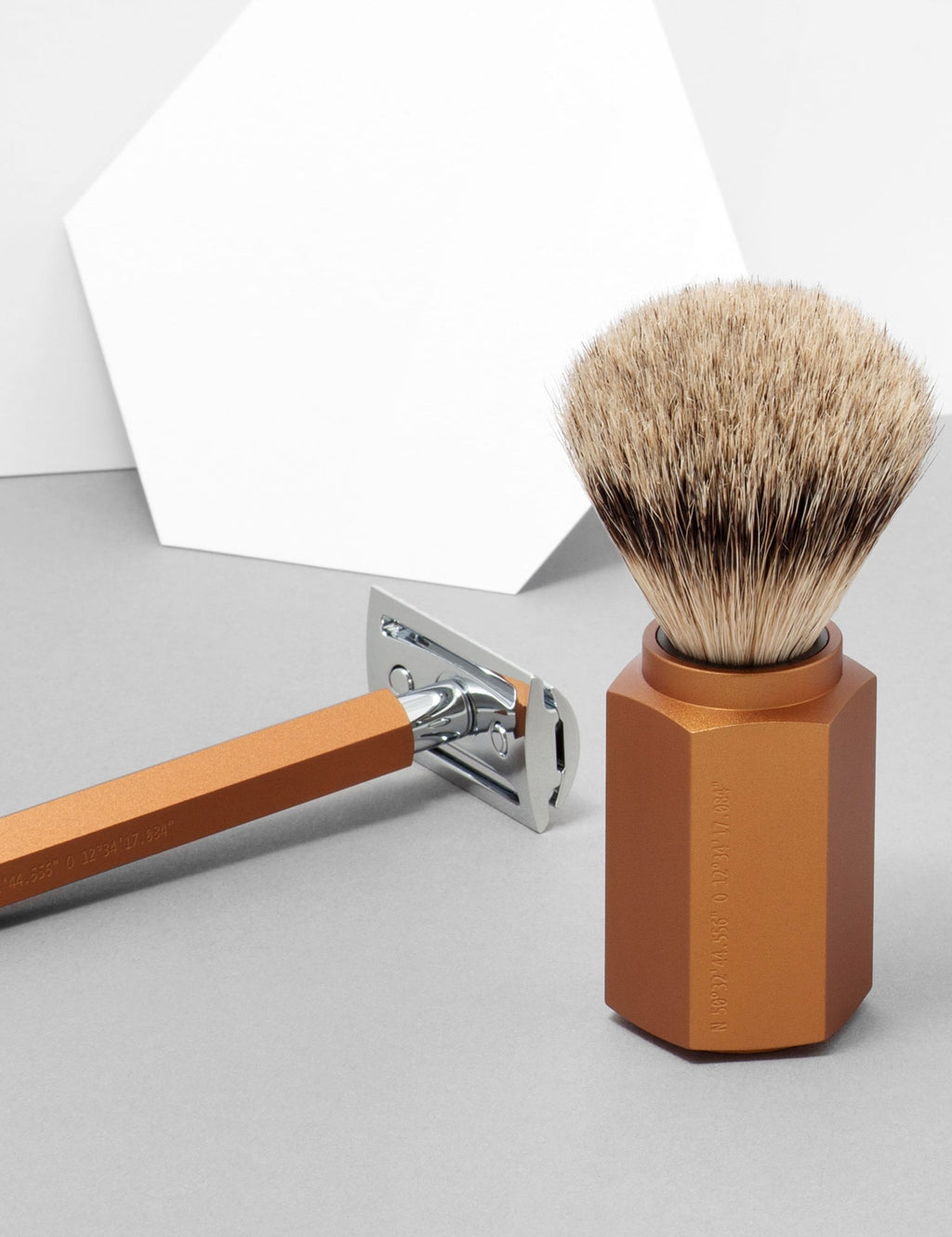 HEXAGON Silvertip Fibre 3-Piece Shaving Set - Bronze