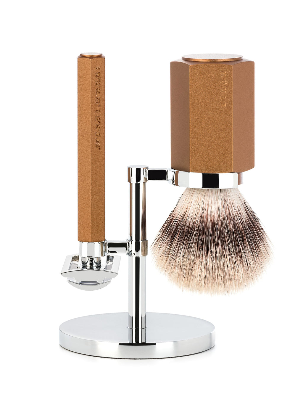 HEXAGON Silvertip Fibre 3-Piece Shaving Set - Bronze