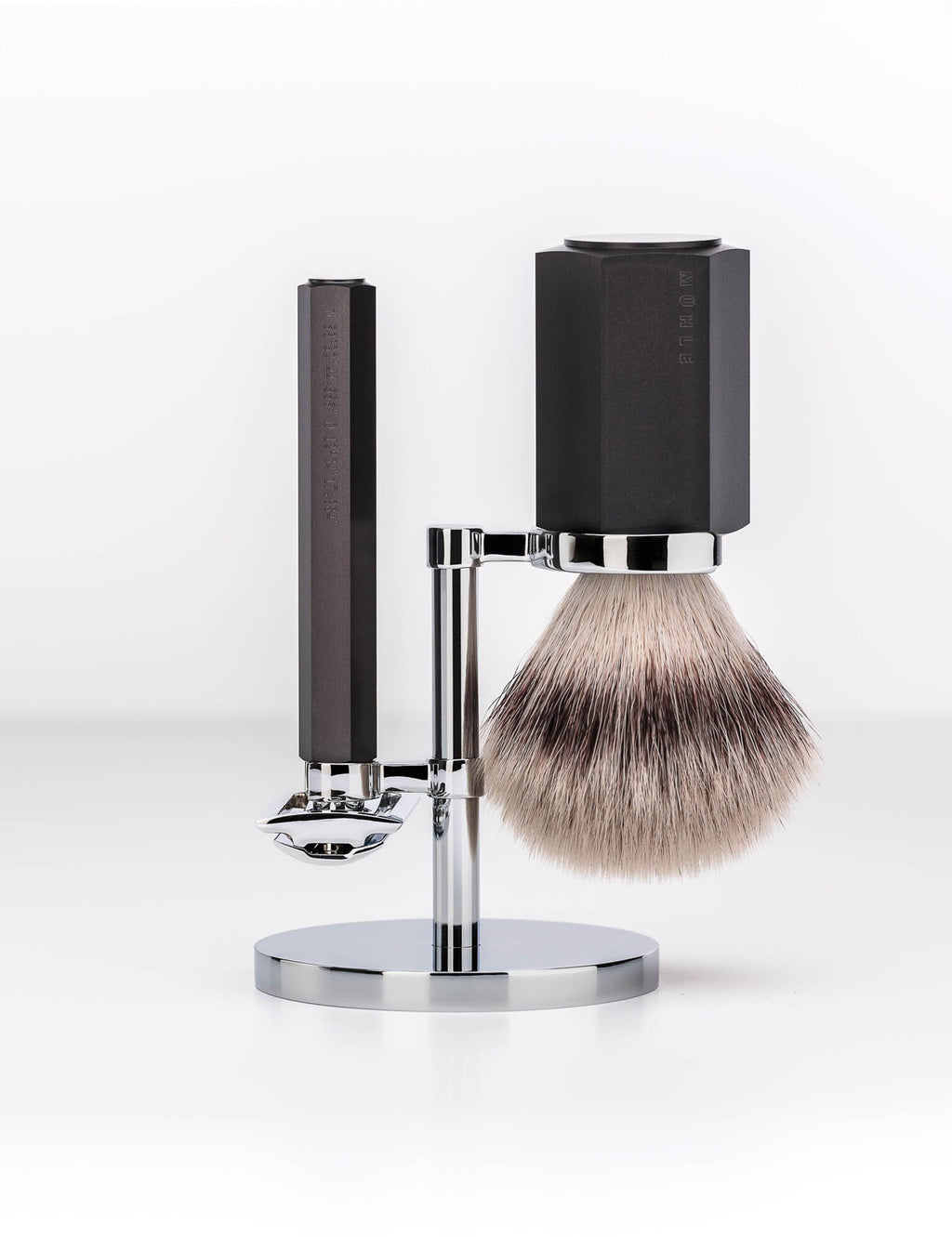 HEXAGON Silvertip Fibre 3-Piece Shaving Set - Graphite
