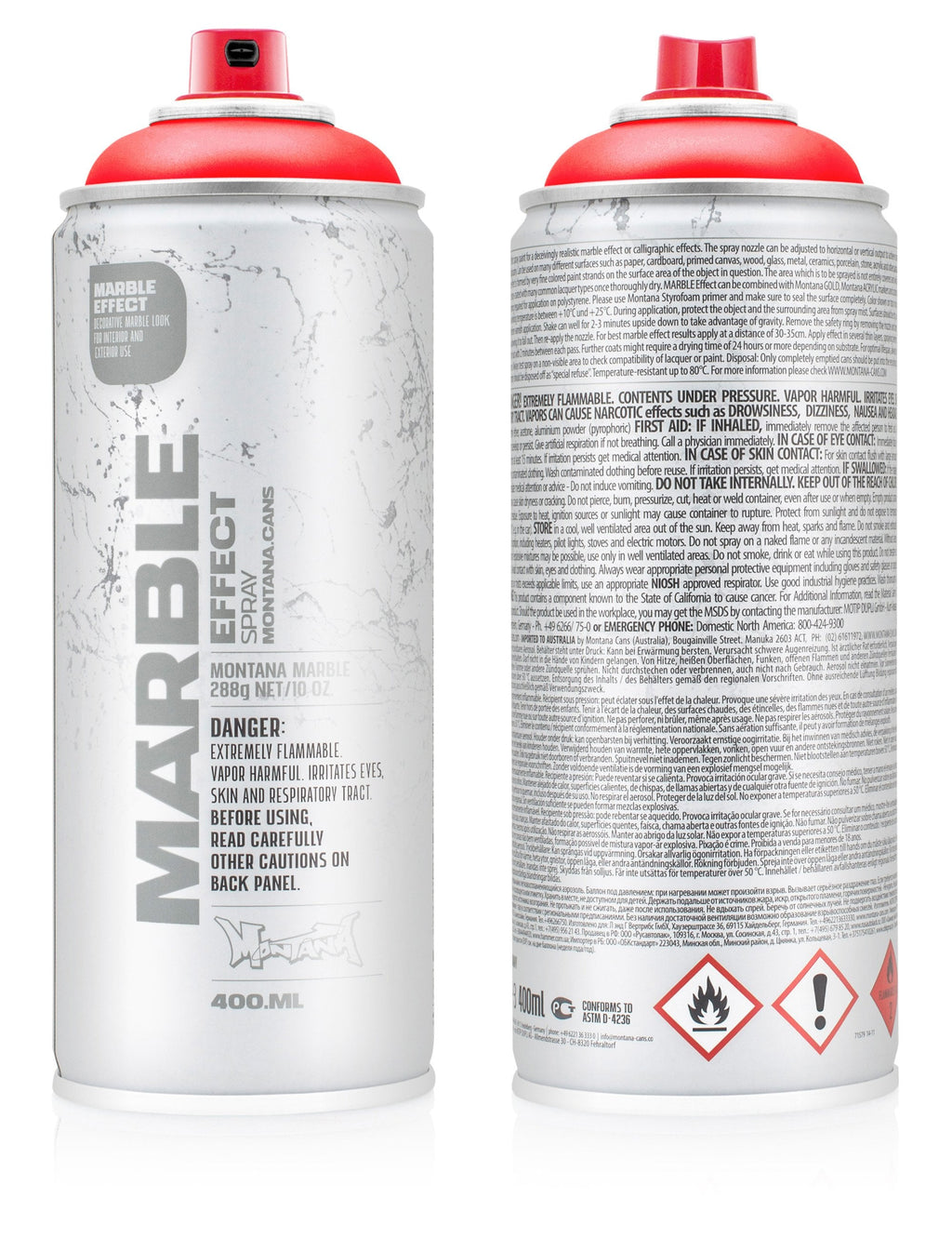 Marble Effect Spray Paint 400ml - Red EM3000