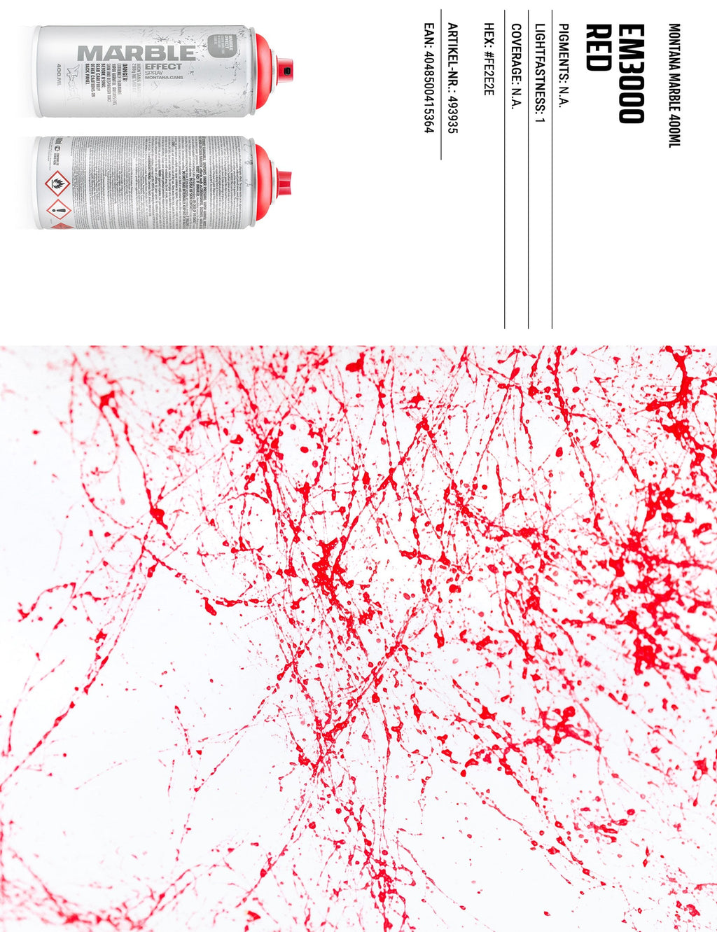 Marble Effect Spray Paint 400ml - Red EM3000