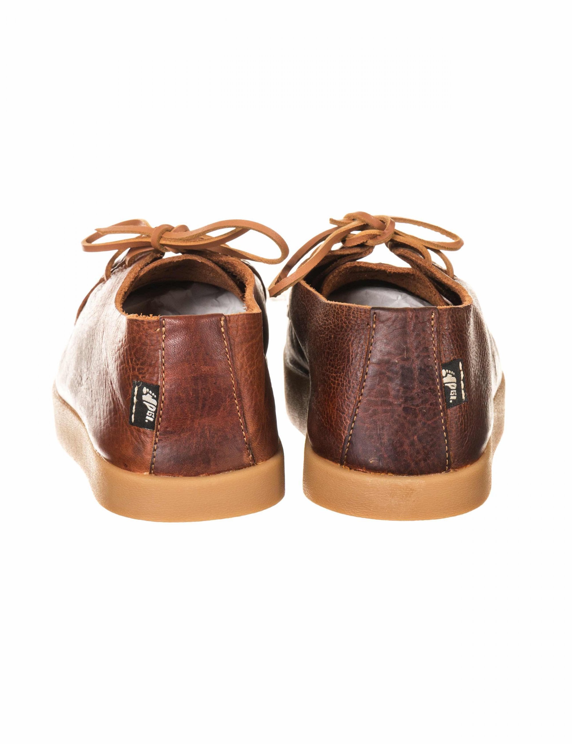 Willard Tumbled Leather Negative Heel Shoes - Mid Brown