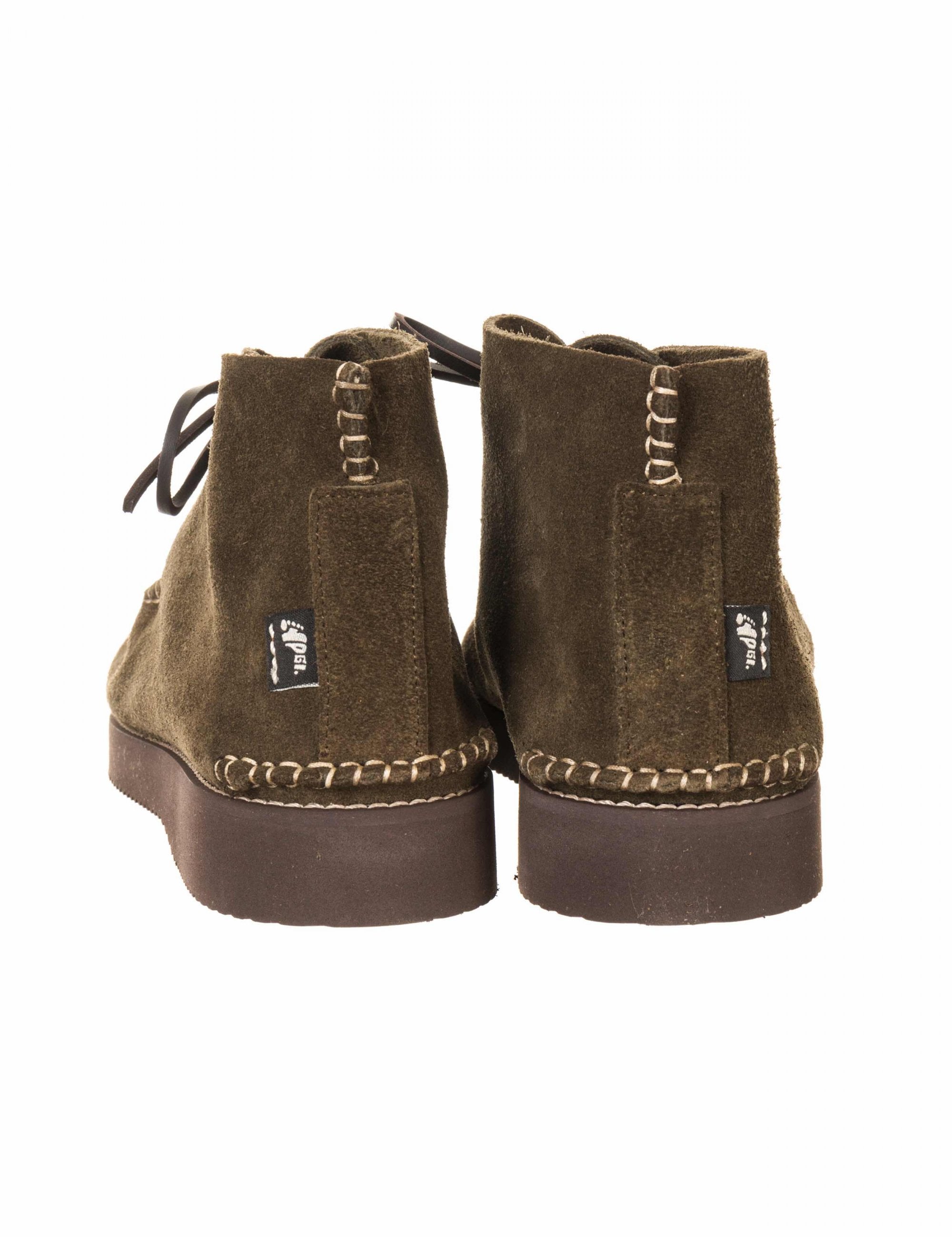 Lucas Vibram Suede Lace Up Boots - Olive