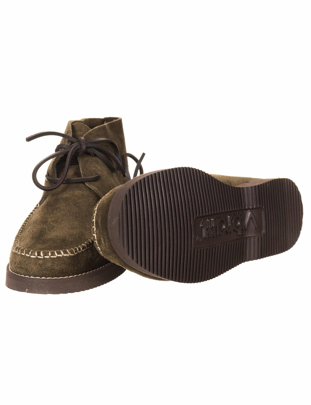 Lucas Vibram Suede Lace Up Boots - Olive