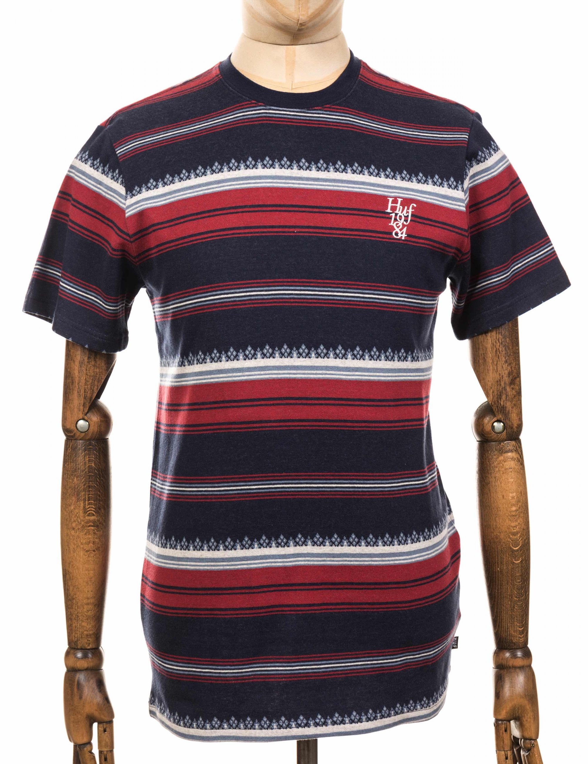 Huf Hana Knit Stripe T-Shirt - Dark Navy