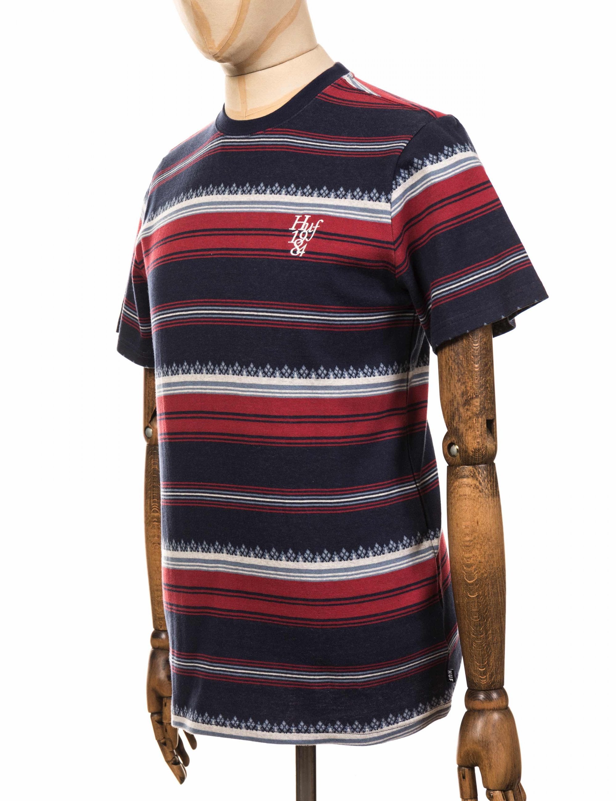 Huf Hana Knit Stripe T-Shirt - Dark Navy
