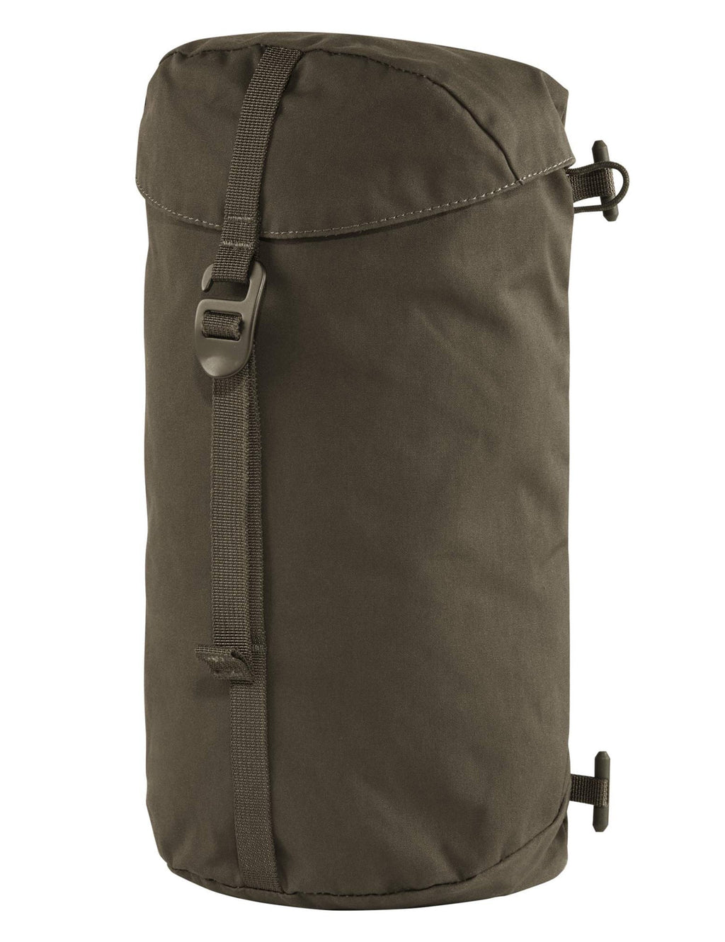 Dark olive canvas side pocket pouch with front strap and two side loops